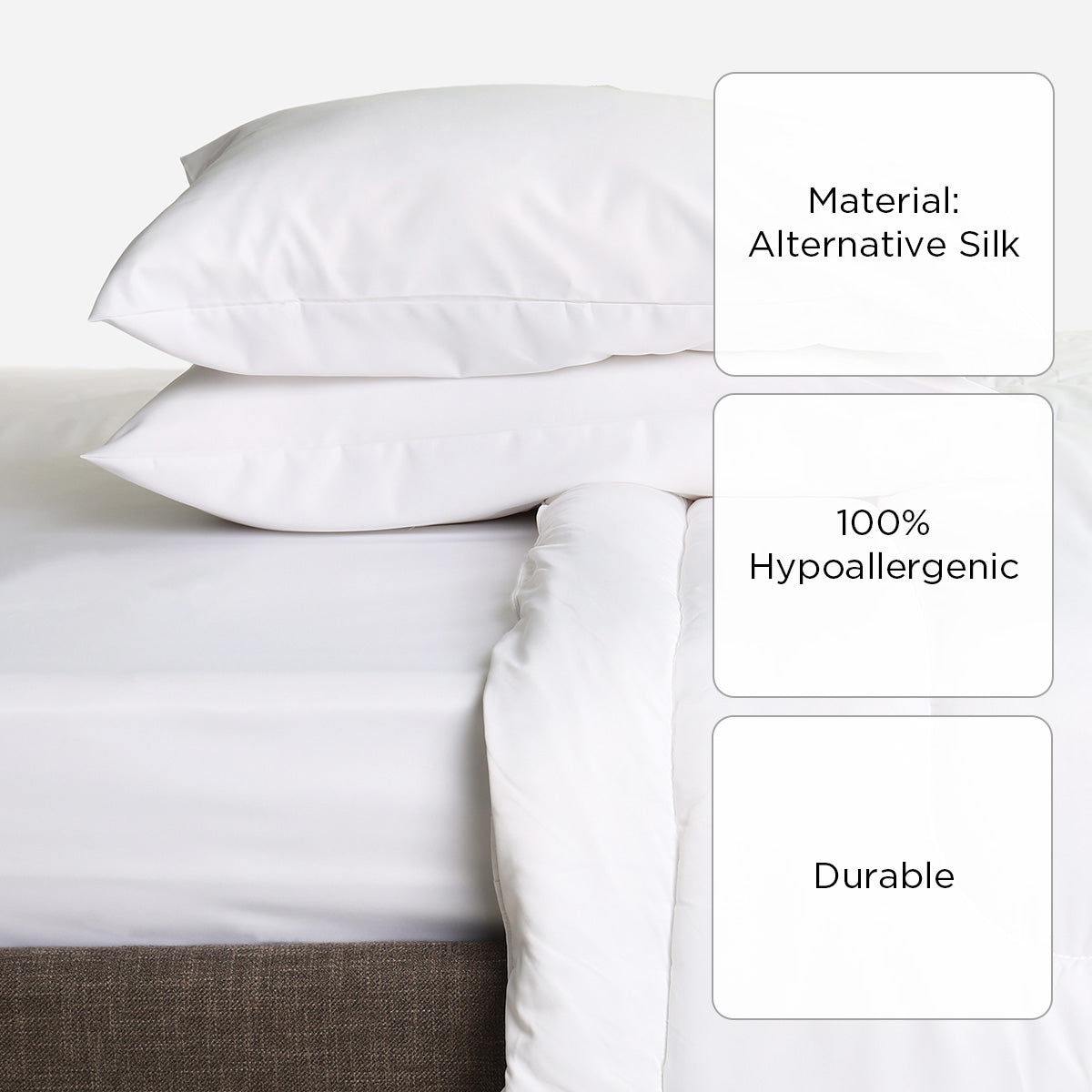 Royal Linens Alternative Silk Comforter Set (White) - Twin