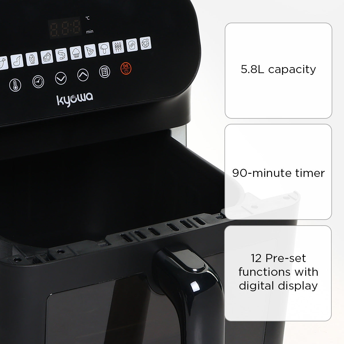 Kyowa Air Fryer Digital (Black) - 5.8L