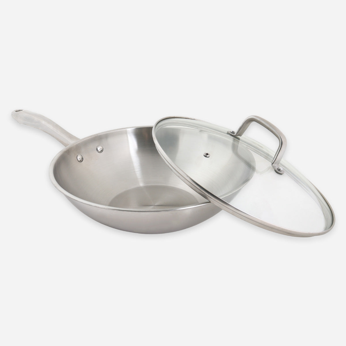 Metro Stainless Steel Chinese Wok with Lid - 32cm