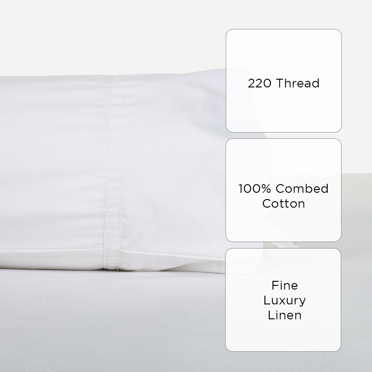 Family Home Hotel Living Bolster Pillowcase (White) - 22x44in