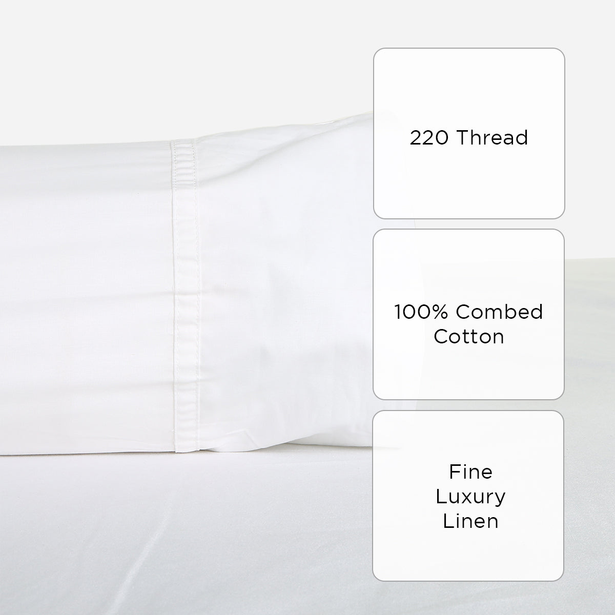 Family Home Hotel Living Bolster Pillowcase (White) - 22x34in