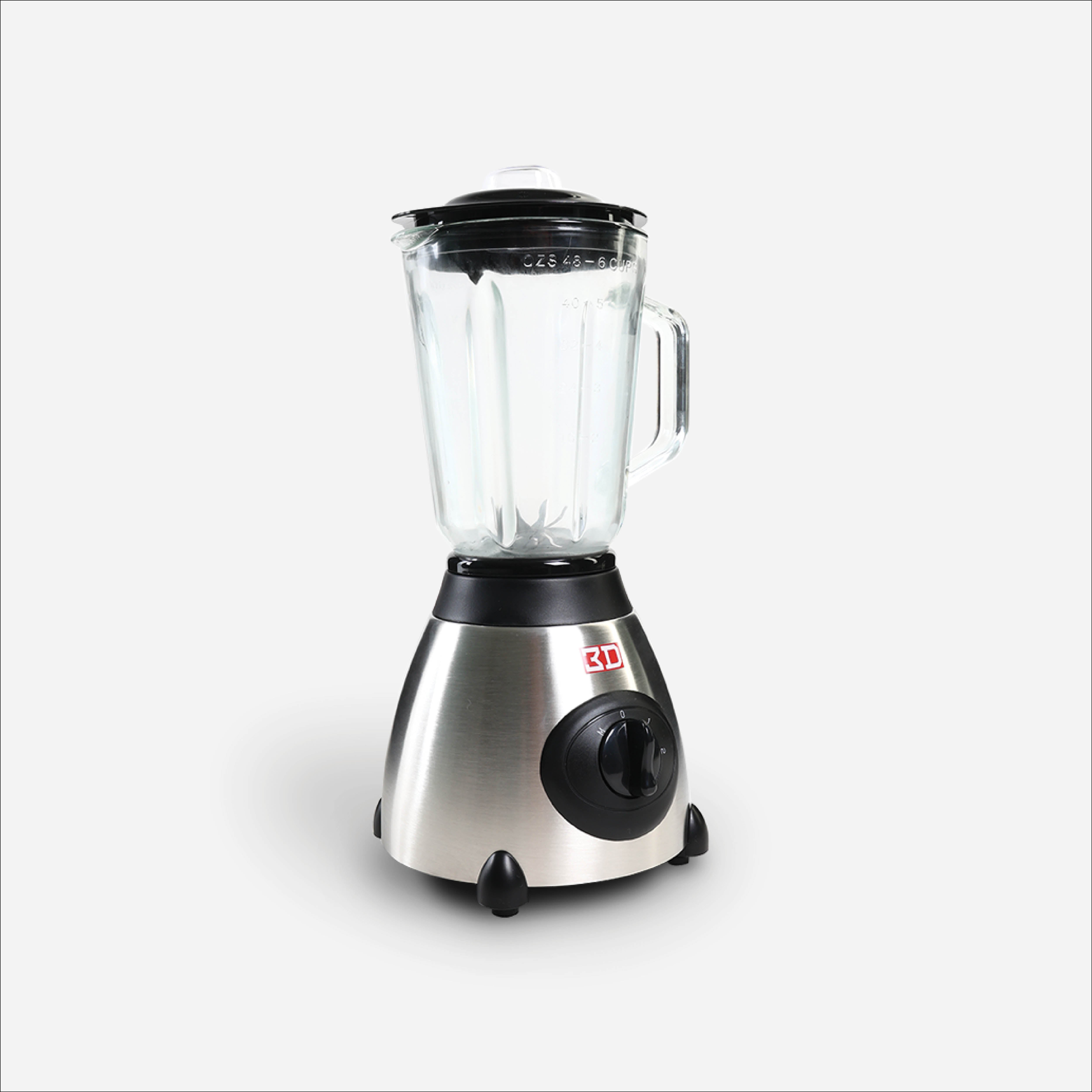 3D Blender Glass Jar (Silver) - 1.5L
