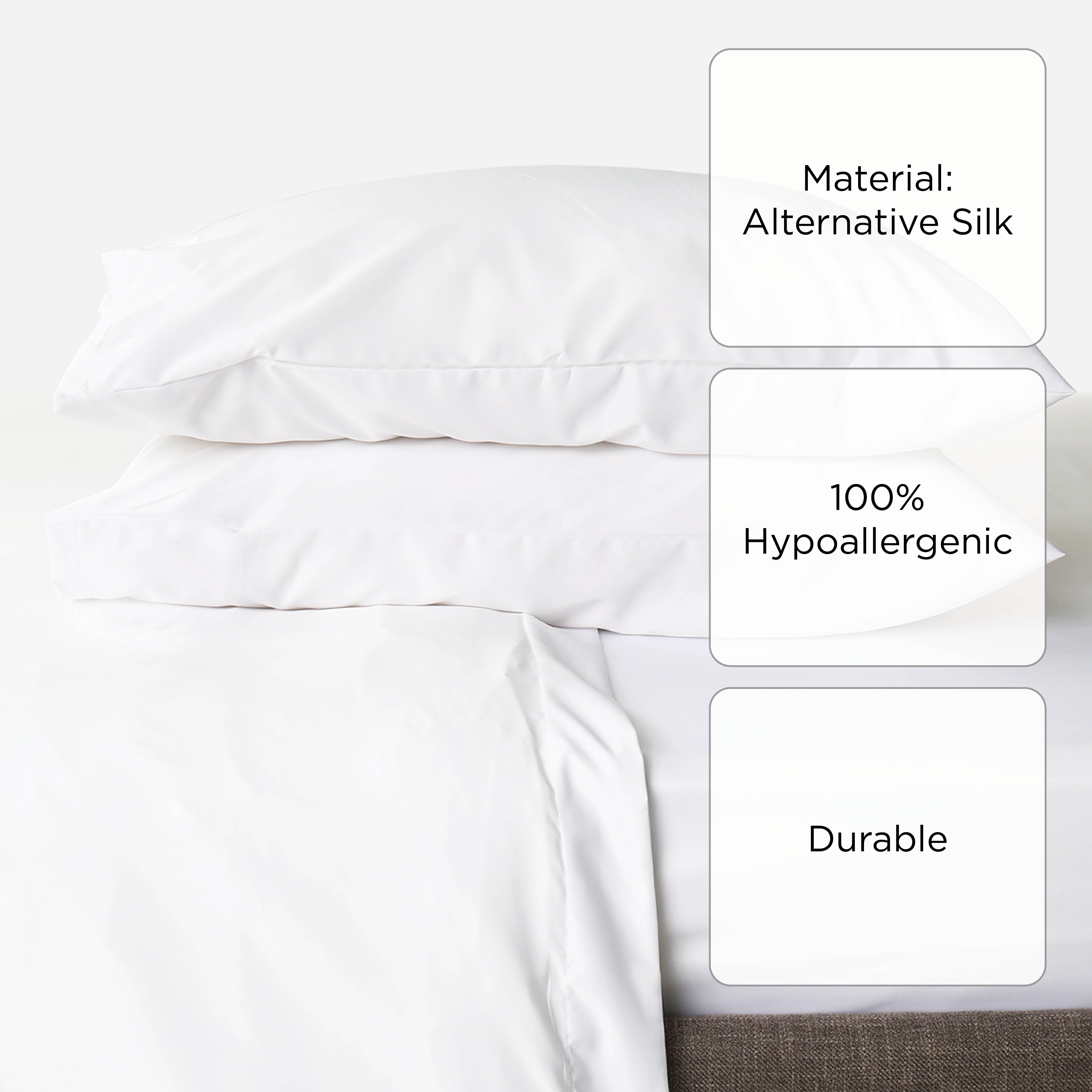 Royal Linen 4-Piece Silk Alternate Collection Bedsheet Set (White) - Full