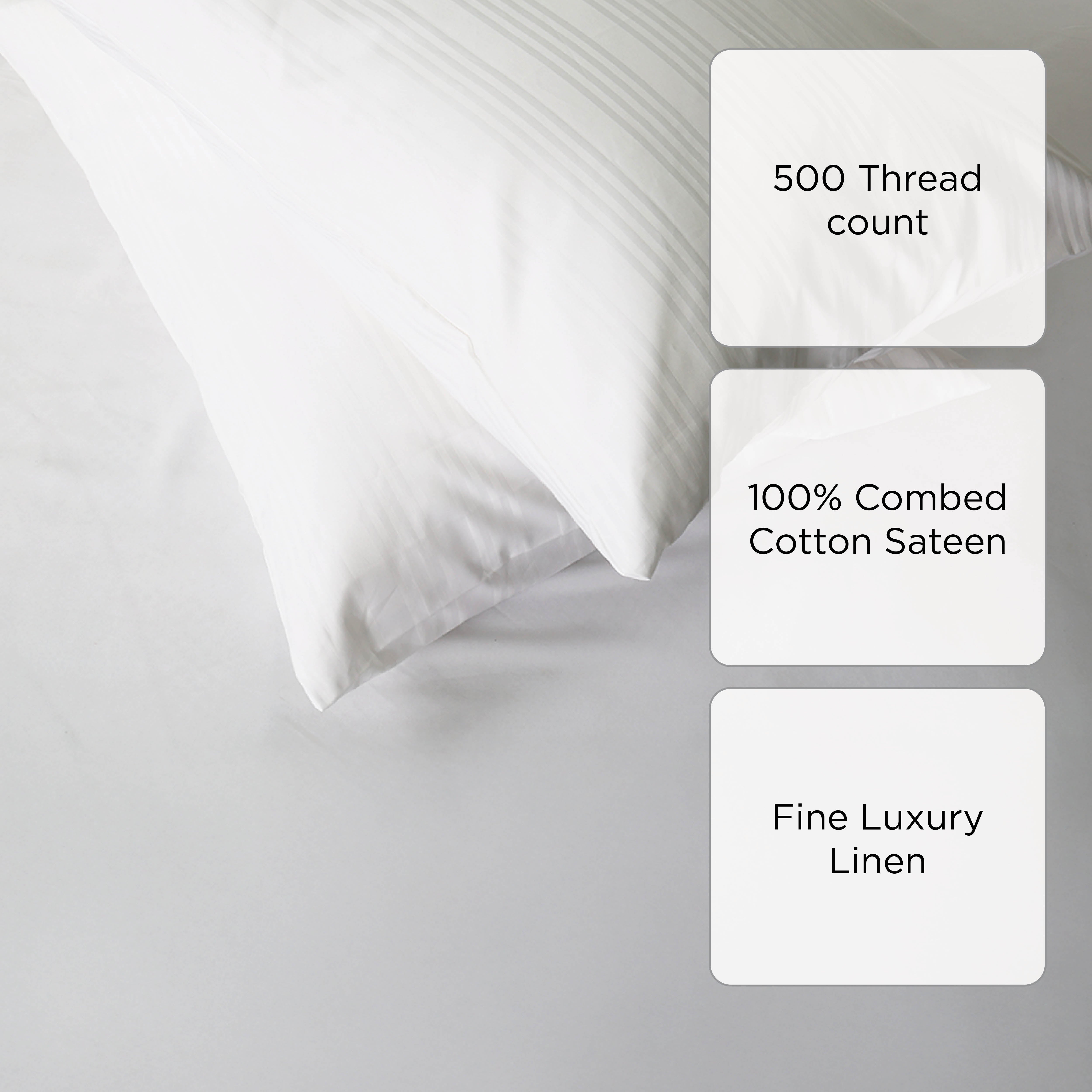 Family Home Hotel Living Pillow Case (Triple Line White) - King