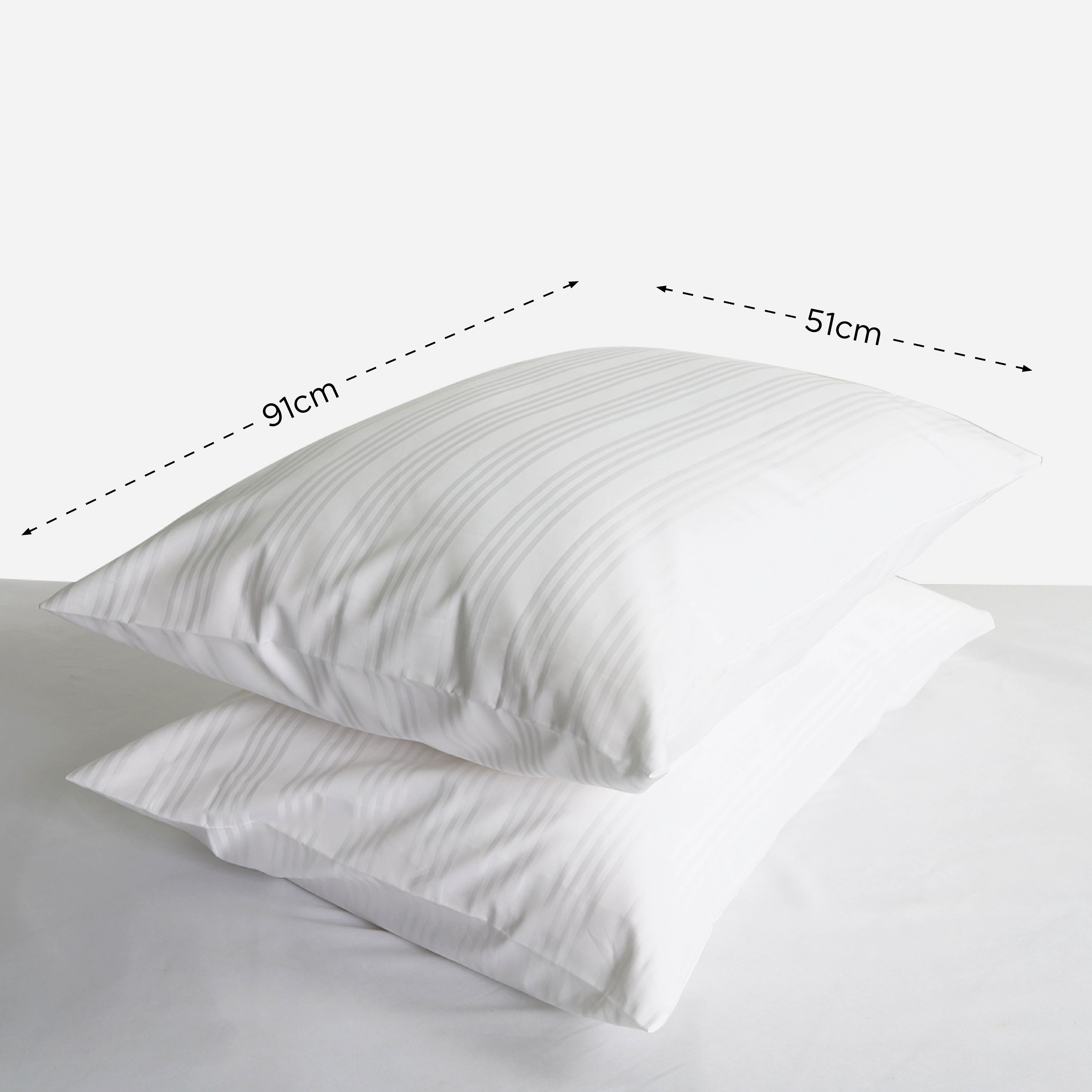 Family Home Hotel Living Pillow Case (Triple Line White) - King