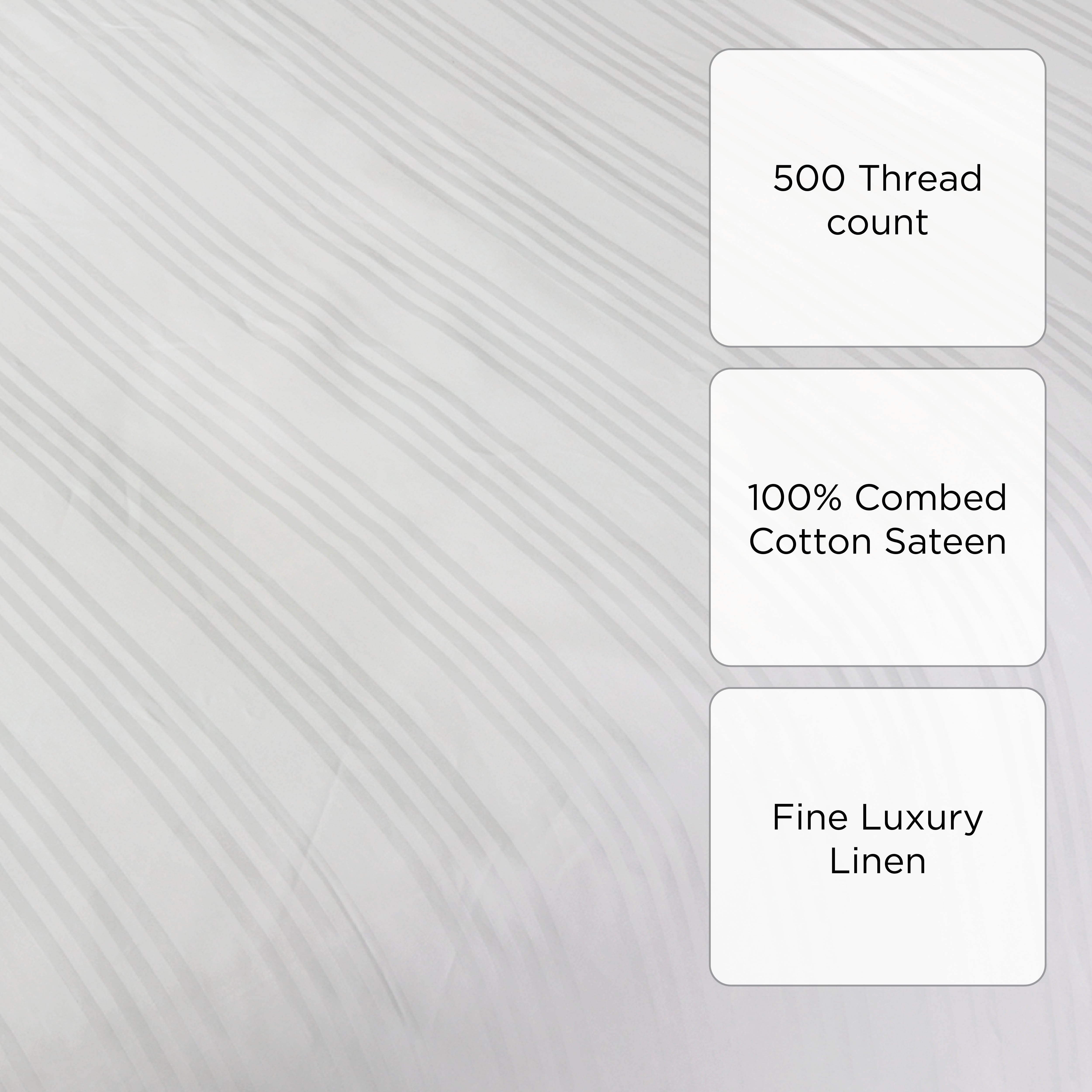 Family Home Hotel Living Duvet Cover (Triple Line White) - Queen