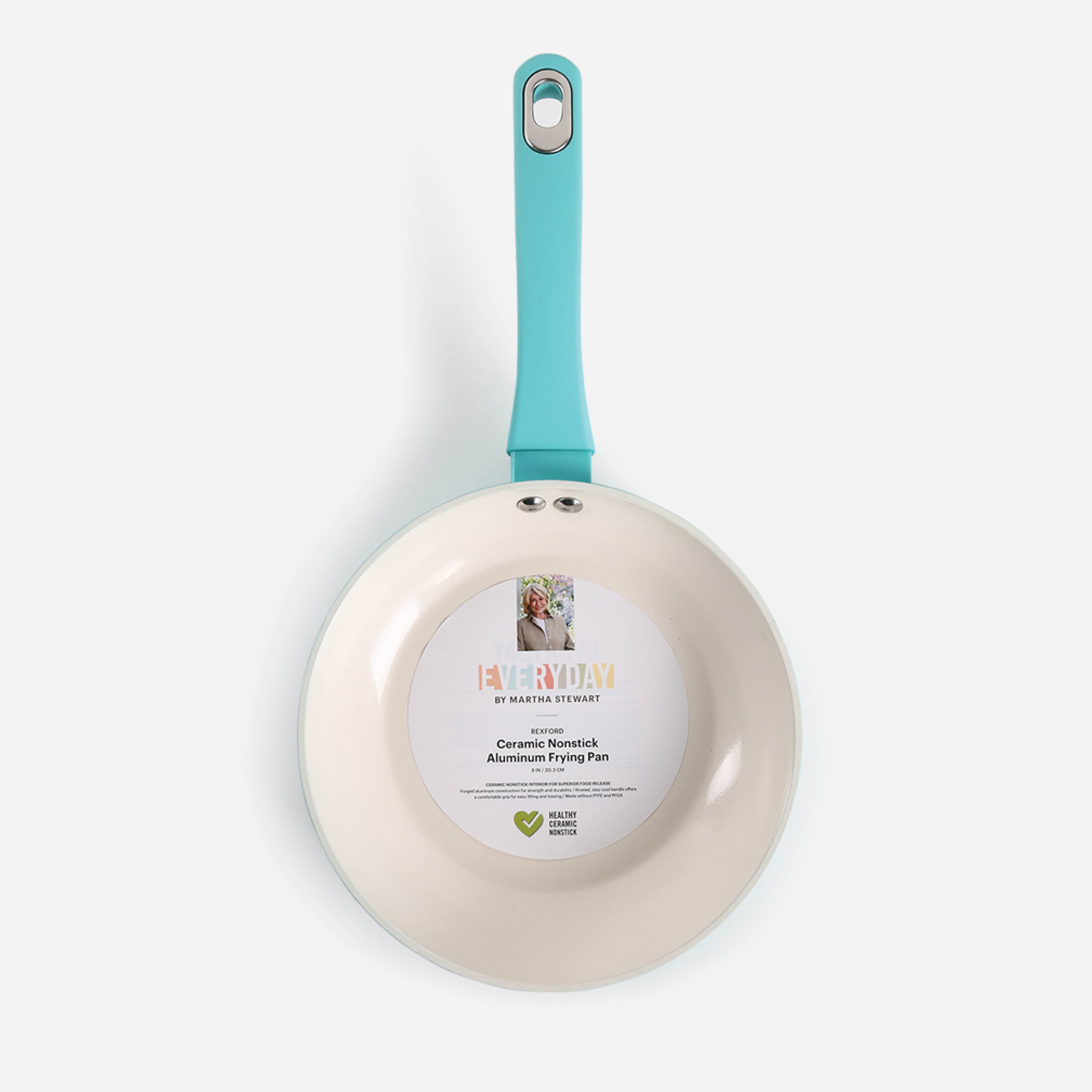 Martha Stewart Everyday Rexford Forged Aluminum Frying Pan with Ceramic Non-Stick Coating (Blue) - 8in