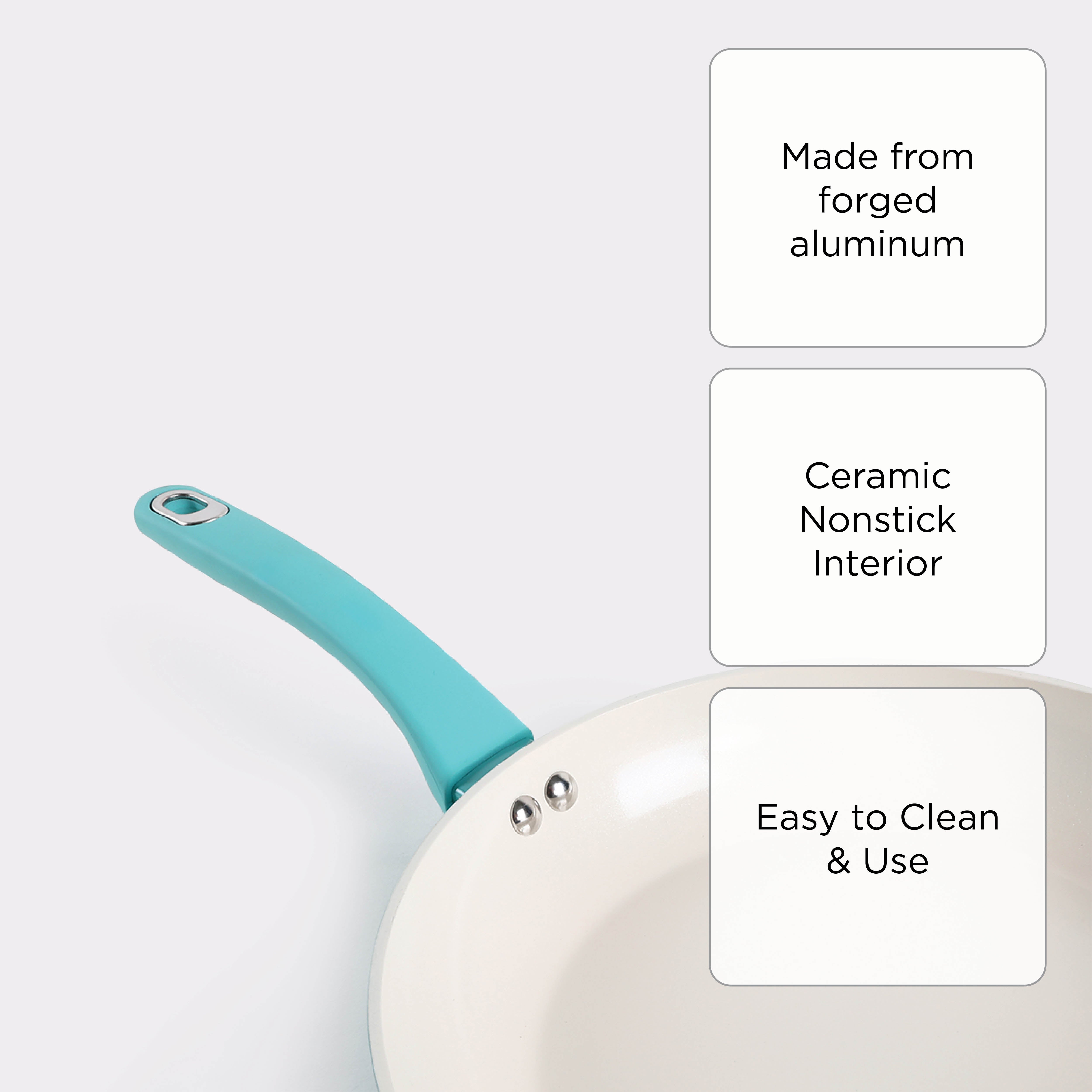 Martha Stewart Everyday Rexford Forged Aluminum Frying Pan with Ceramic Non-Stick Coating (Blue) - 9.5in