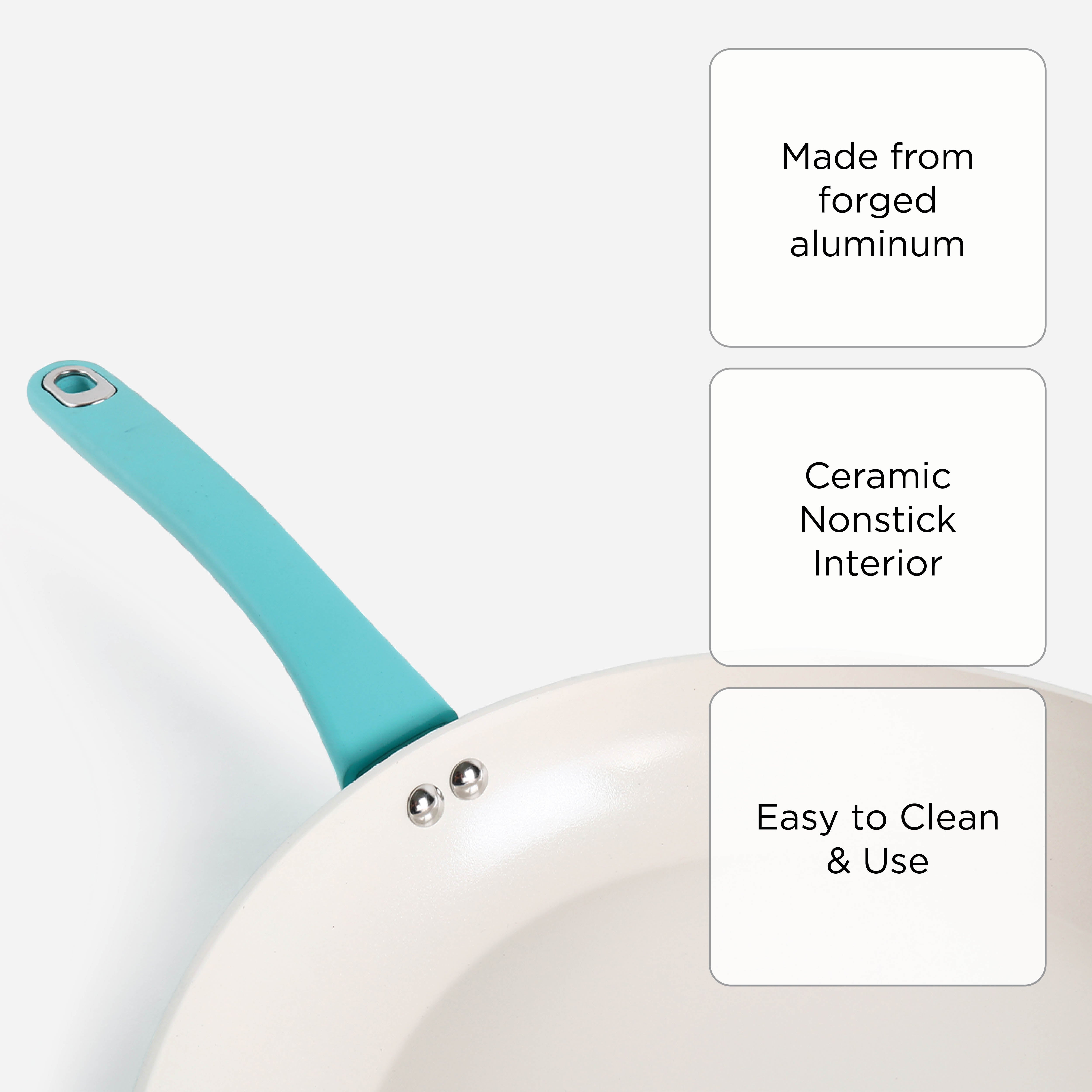 Martha Stewart Everyday Rexford Forged Aluminum Frying Pan with Ceramic Non-Stick Coating (Blue) - 12in