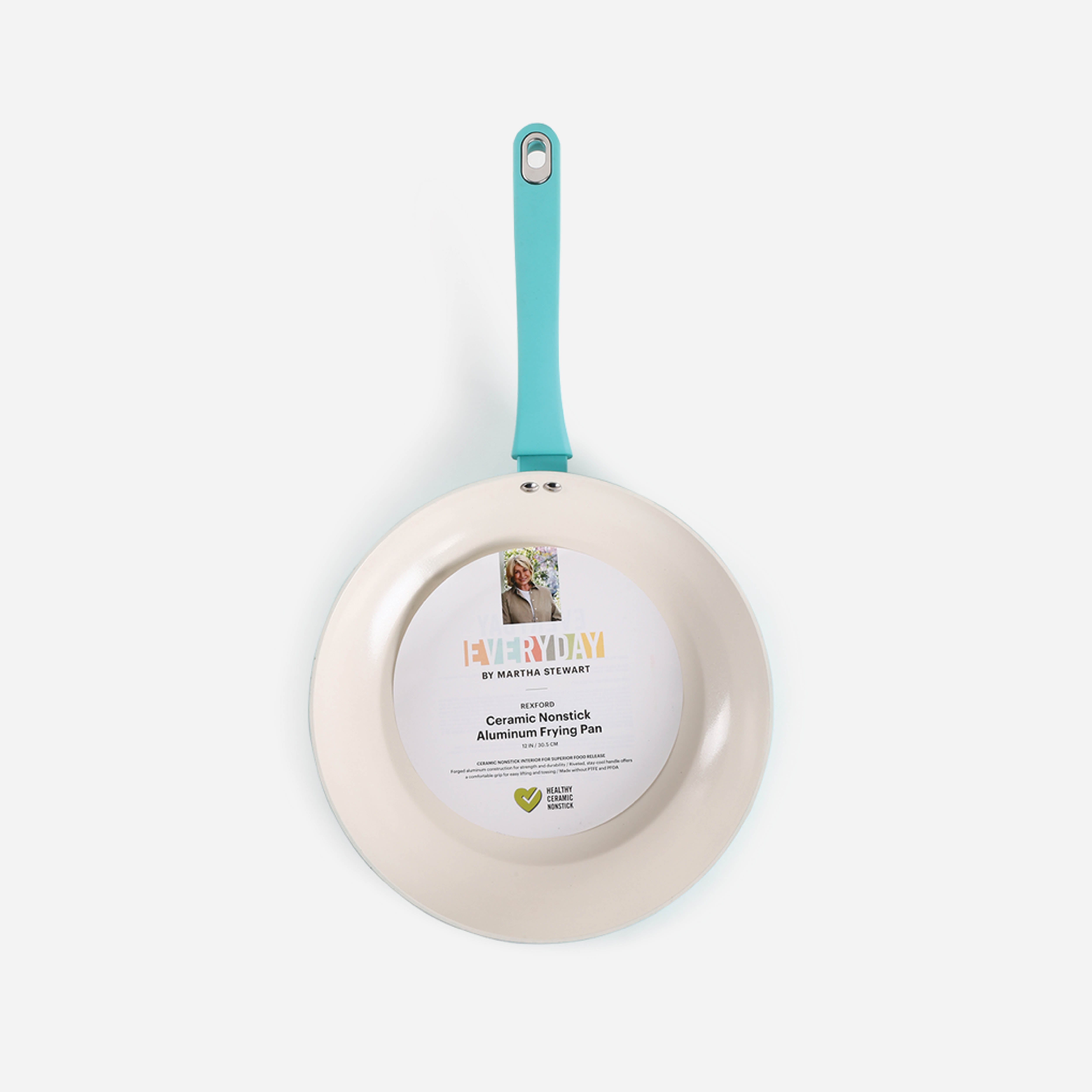 Martha Stewart Everyday Rexford Forged Aluminum Frying Pan with Ceramic Non-Stick Coating (Blue) - 12in