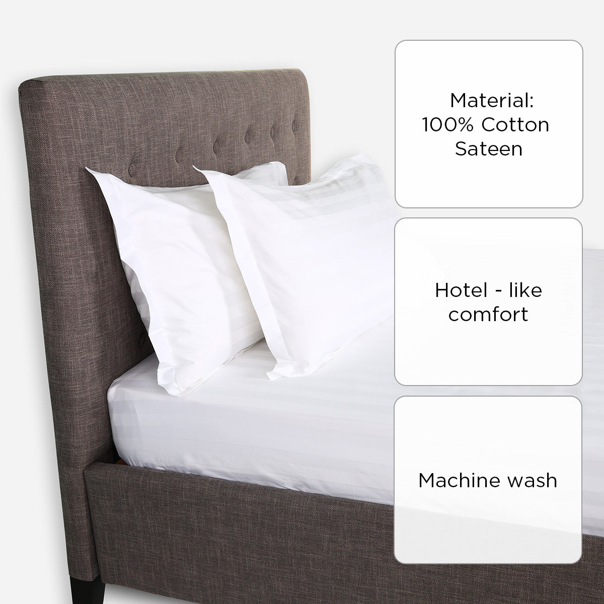 Ultima Linen 3-PieceSuite Collection Jacquard Bedsheet Set (White) - King