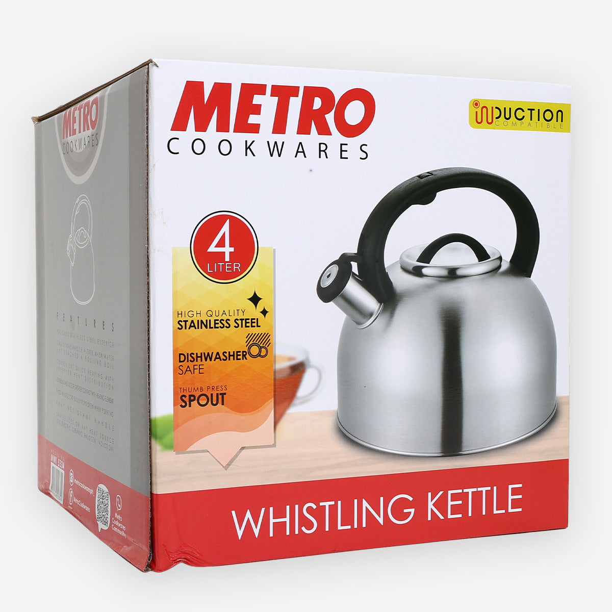 Metro Stainless Steel Whistling Kettle - 4L