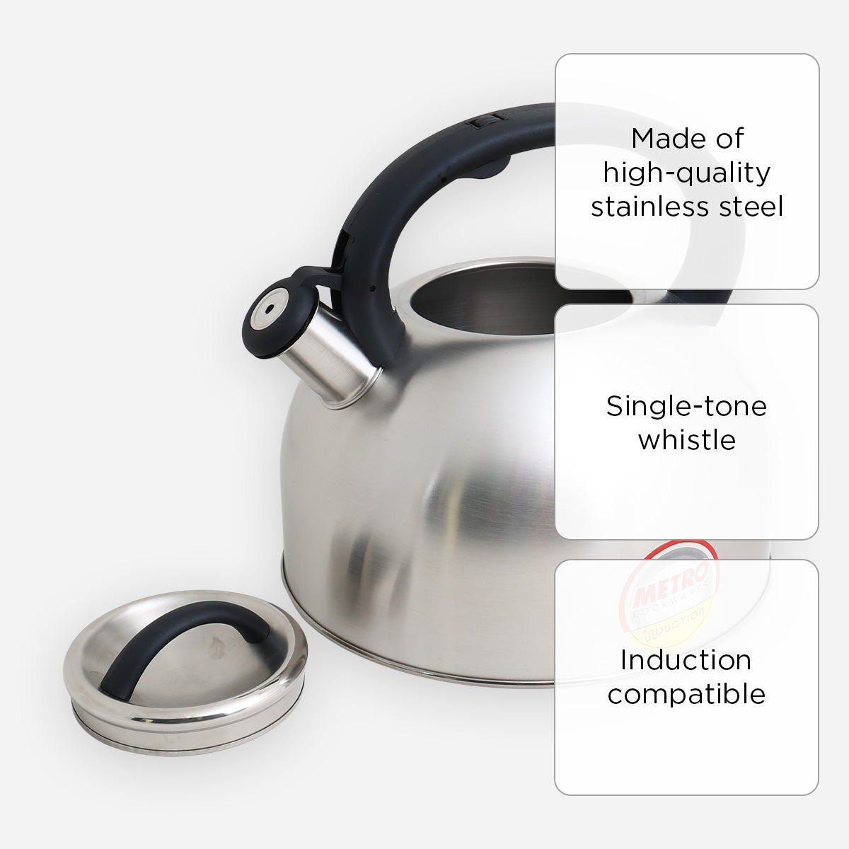 Metro Stainless Steel Whistling Kettle - 4L