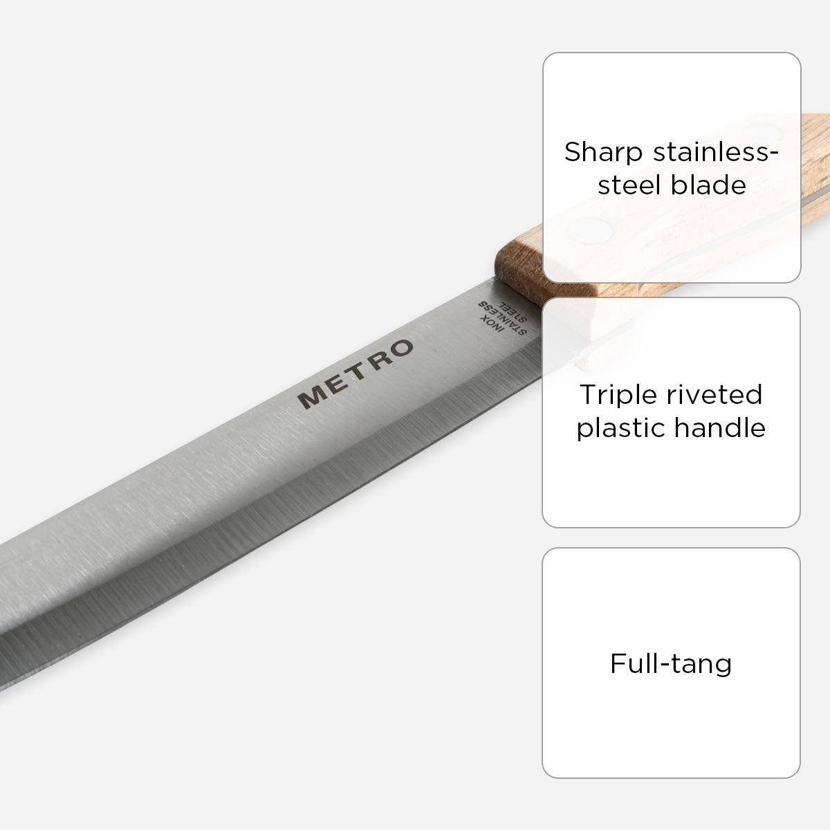 Metro Utility Knife with Wooden Handle - 4.5in.