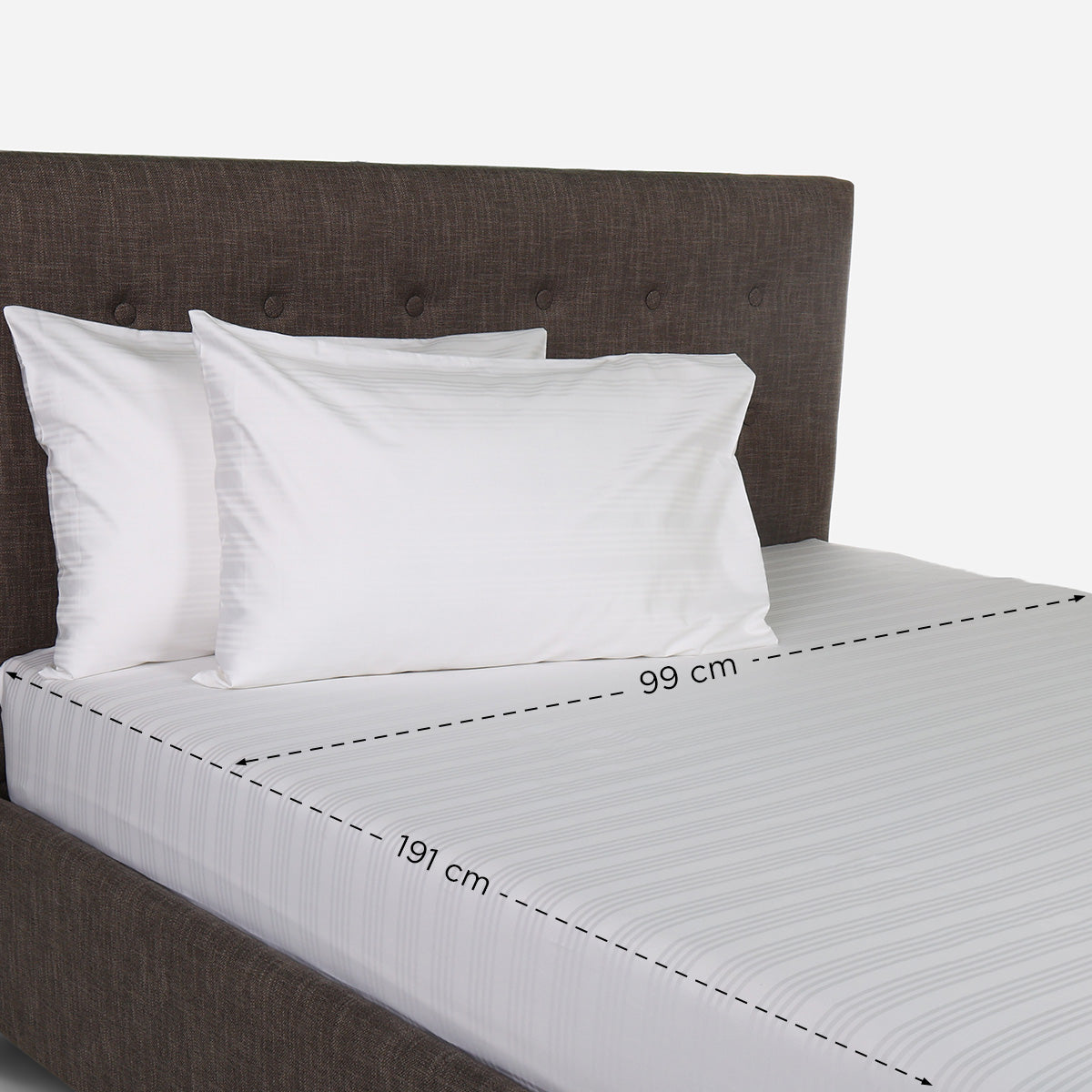 Family Home Hotel Living 3-Piece Bedsheet Set (Triple Line White) - Twin