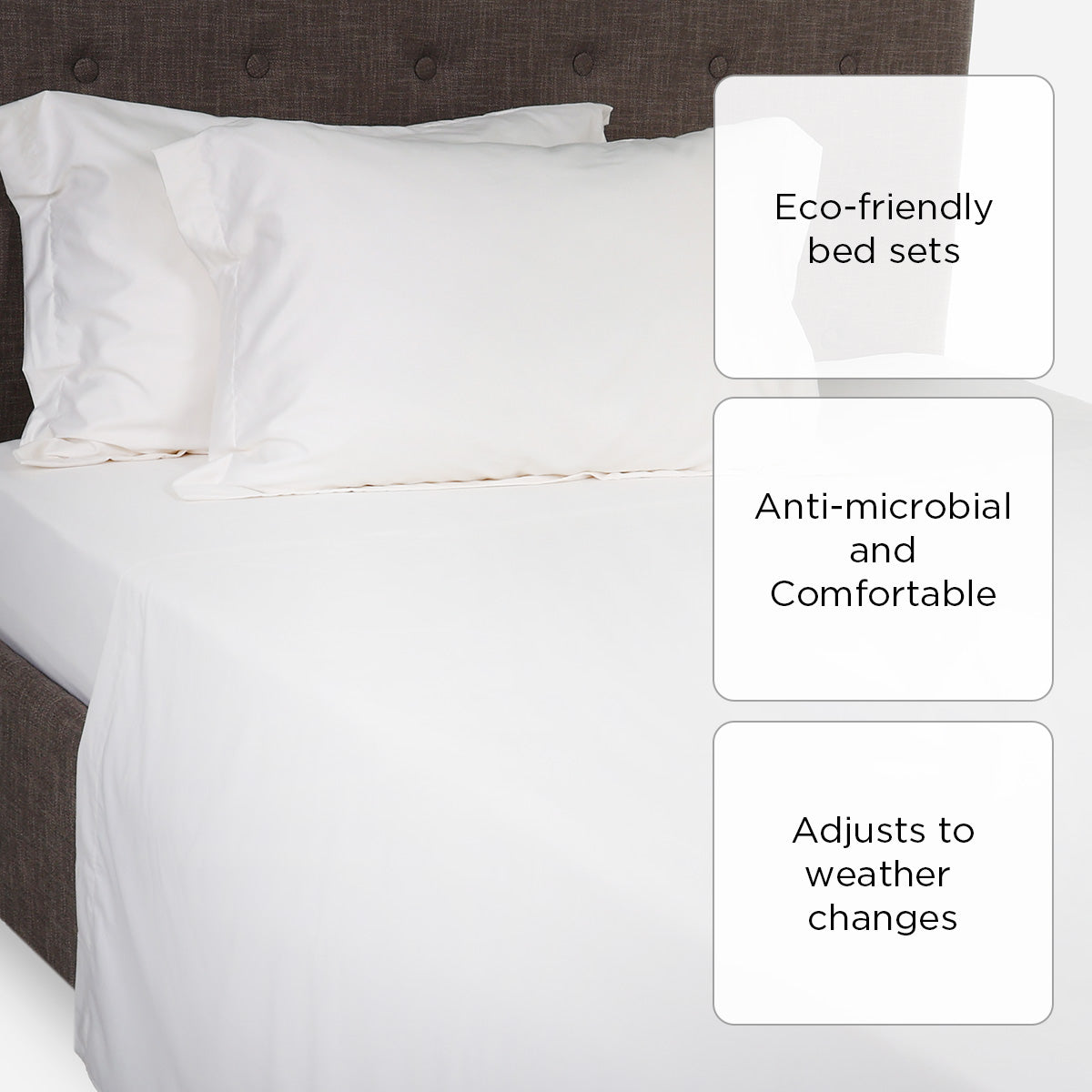 Ultima Linen 4-Piece Green Living Bamboo Bedsheet Set (White) - 60x78in