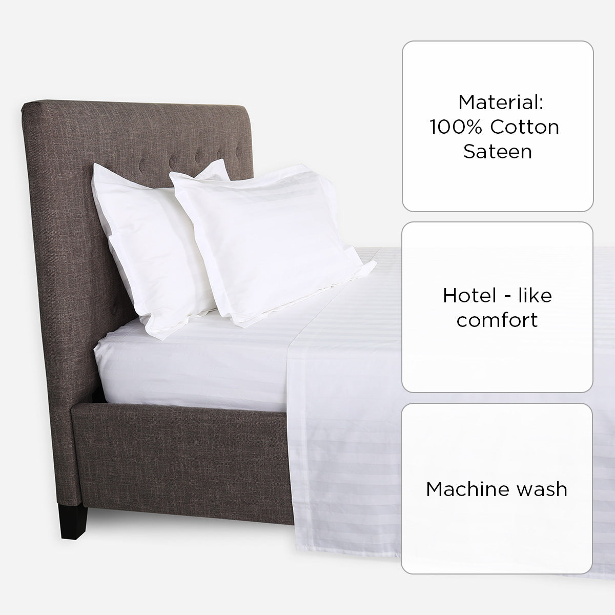 Ultima Linen 4-Piece Suite Collection Jacquard Bedsheet Set (White) - Twin