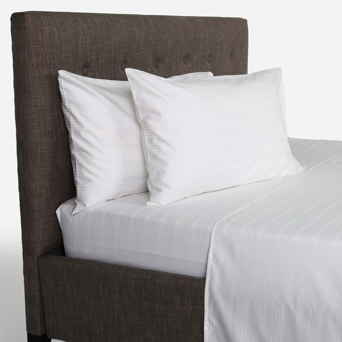 Family Home Hotel Living 4-Piece Bedsheet Set (Triple Line White) - Twin