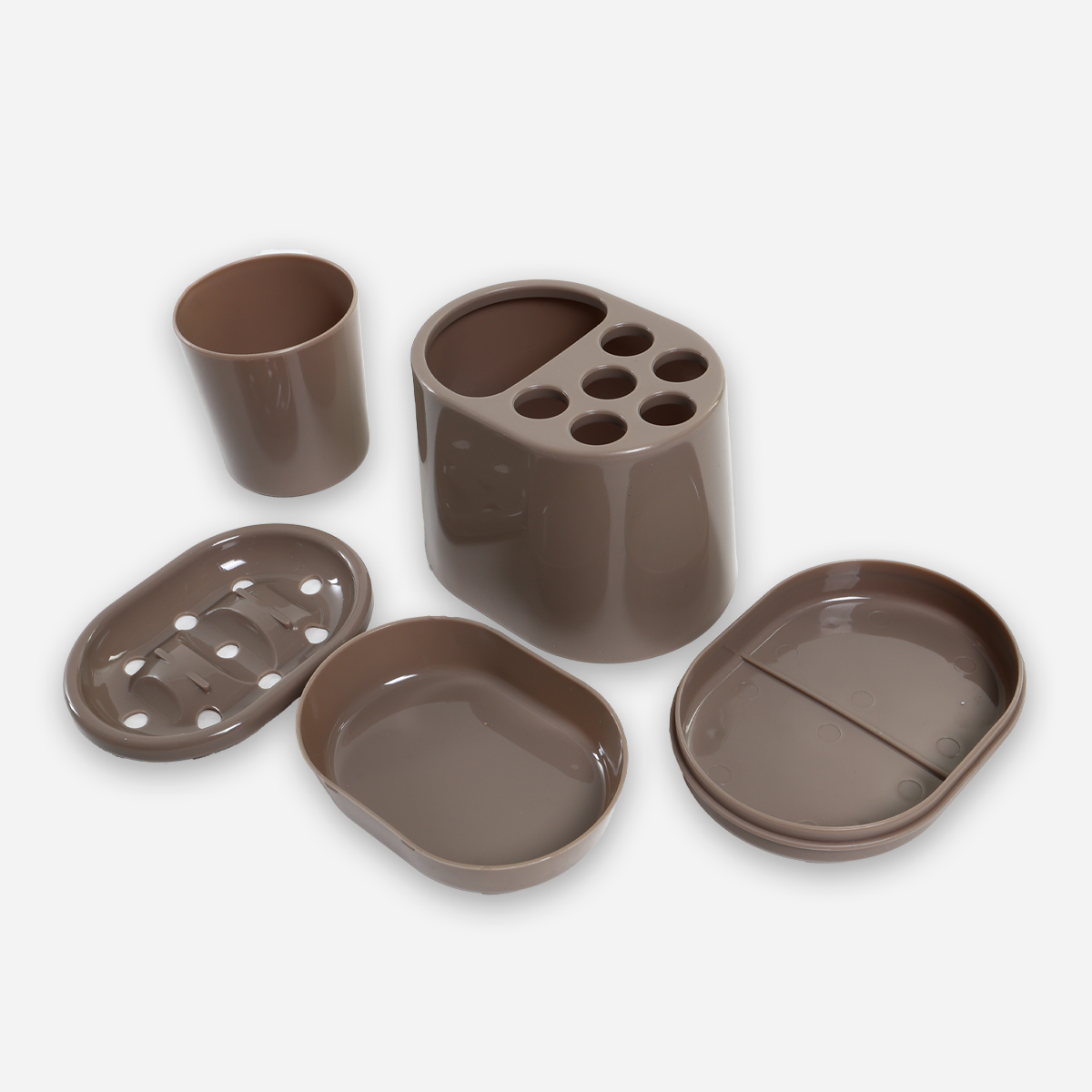 Hosh 5-in-1 Bathroom Kit - Brown