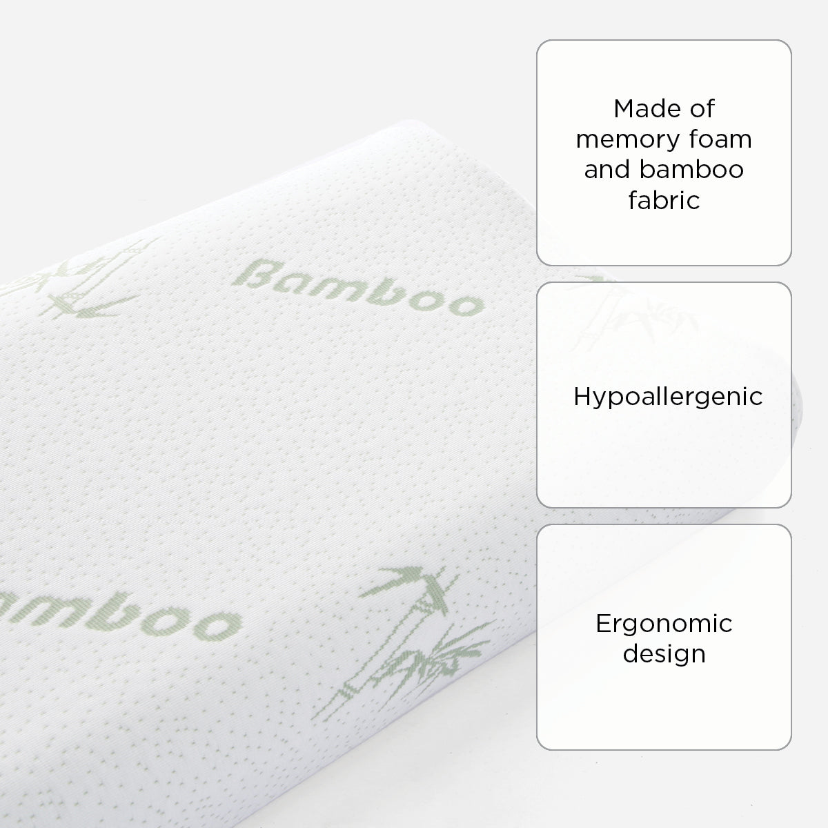 Hosh Memory Foam Pillow Bamboo Fabric 50 x 30cm.