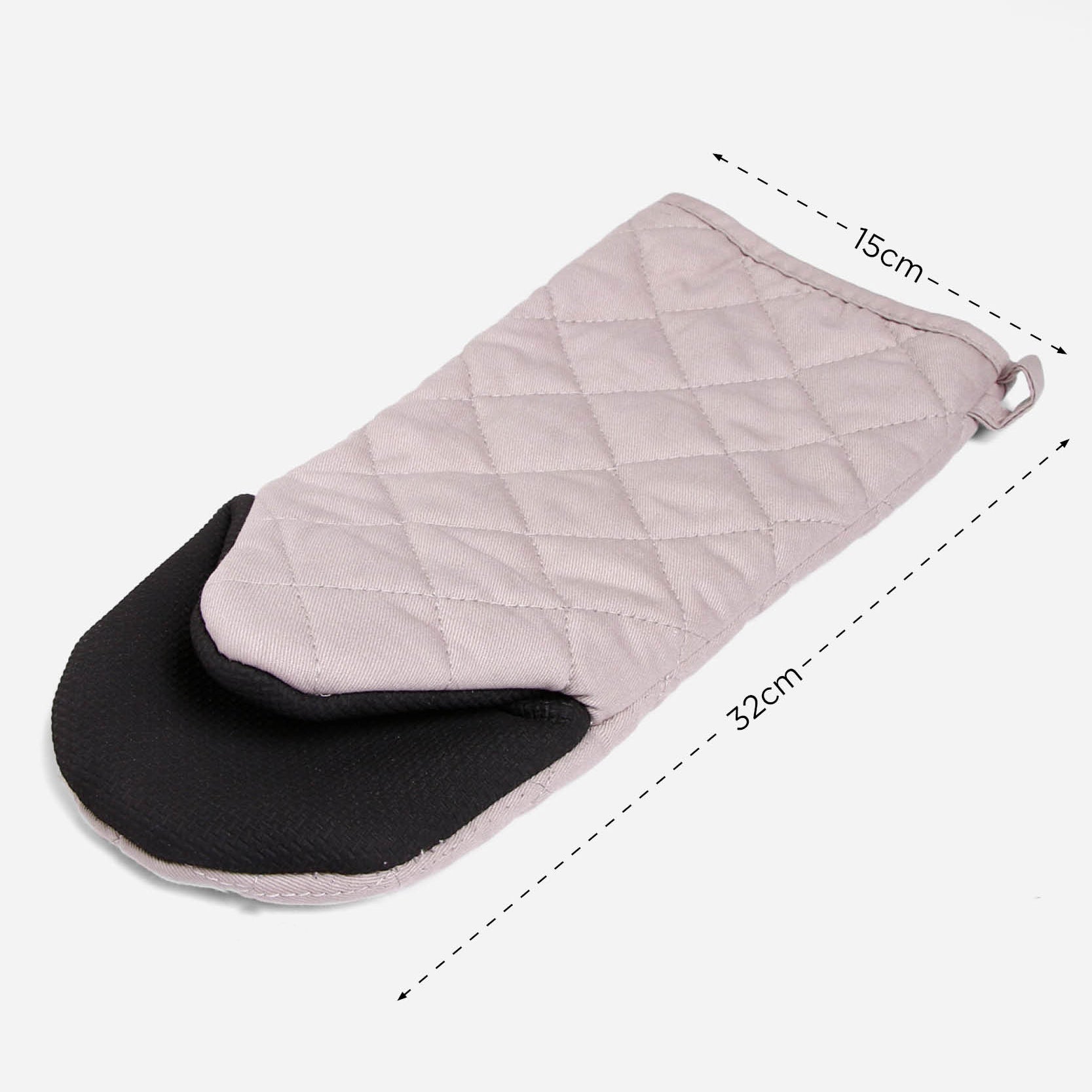 Hosh Quilted Oven Mitten - Gray