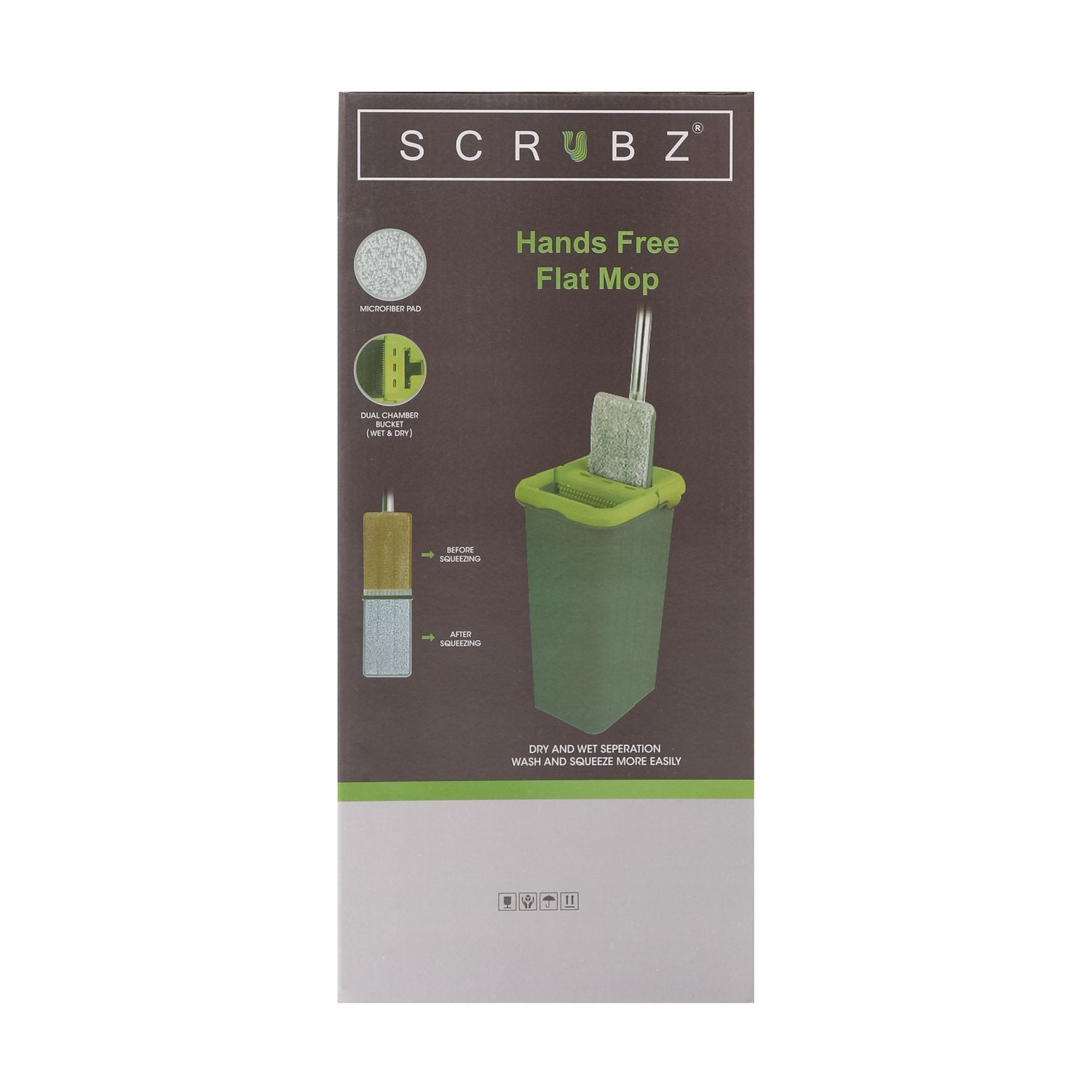 Scrubz Flat Mop with Bucket