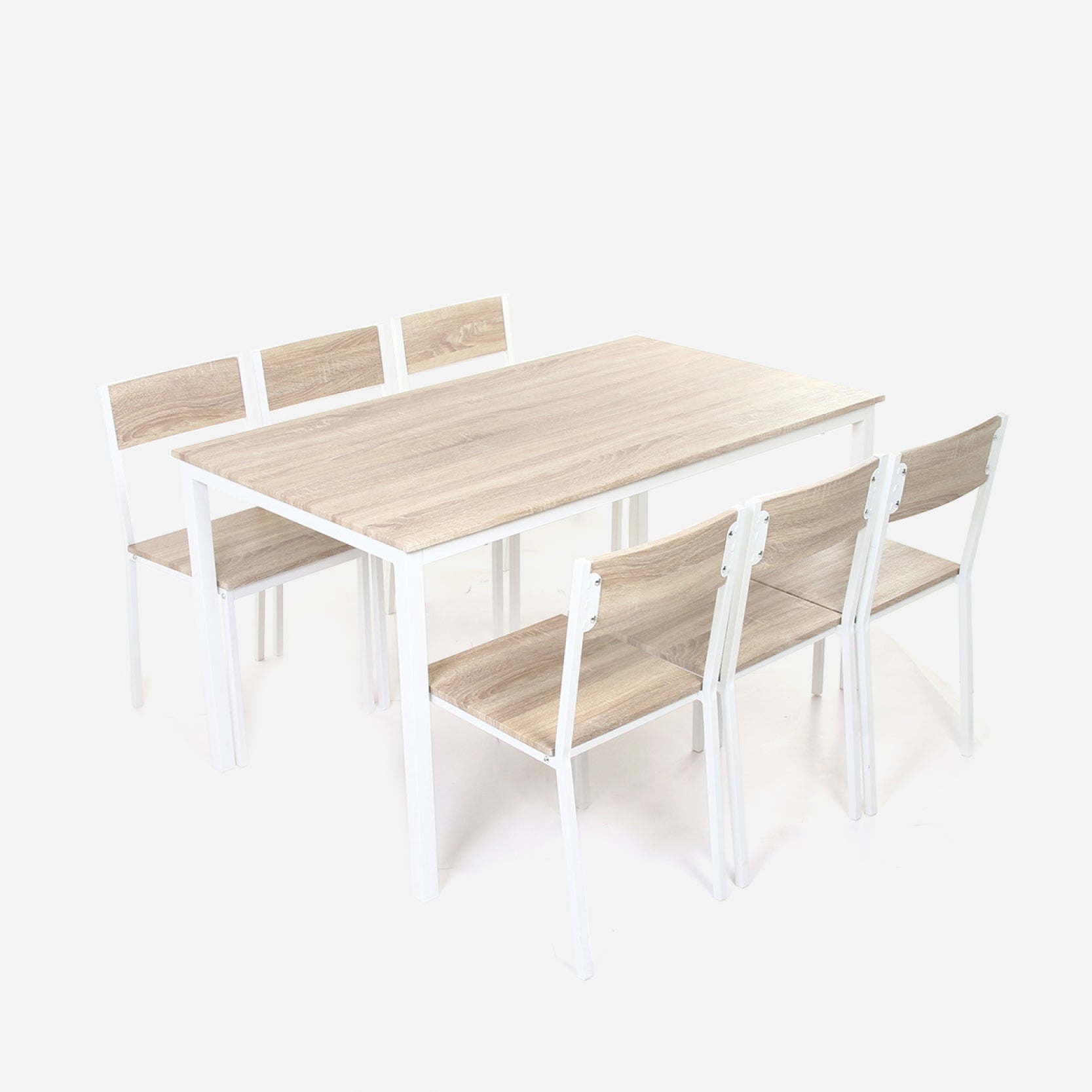 SM Home Essential 6-Seater Dining Set - White Oak