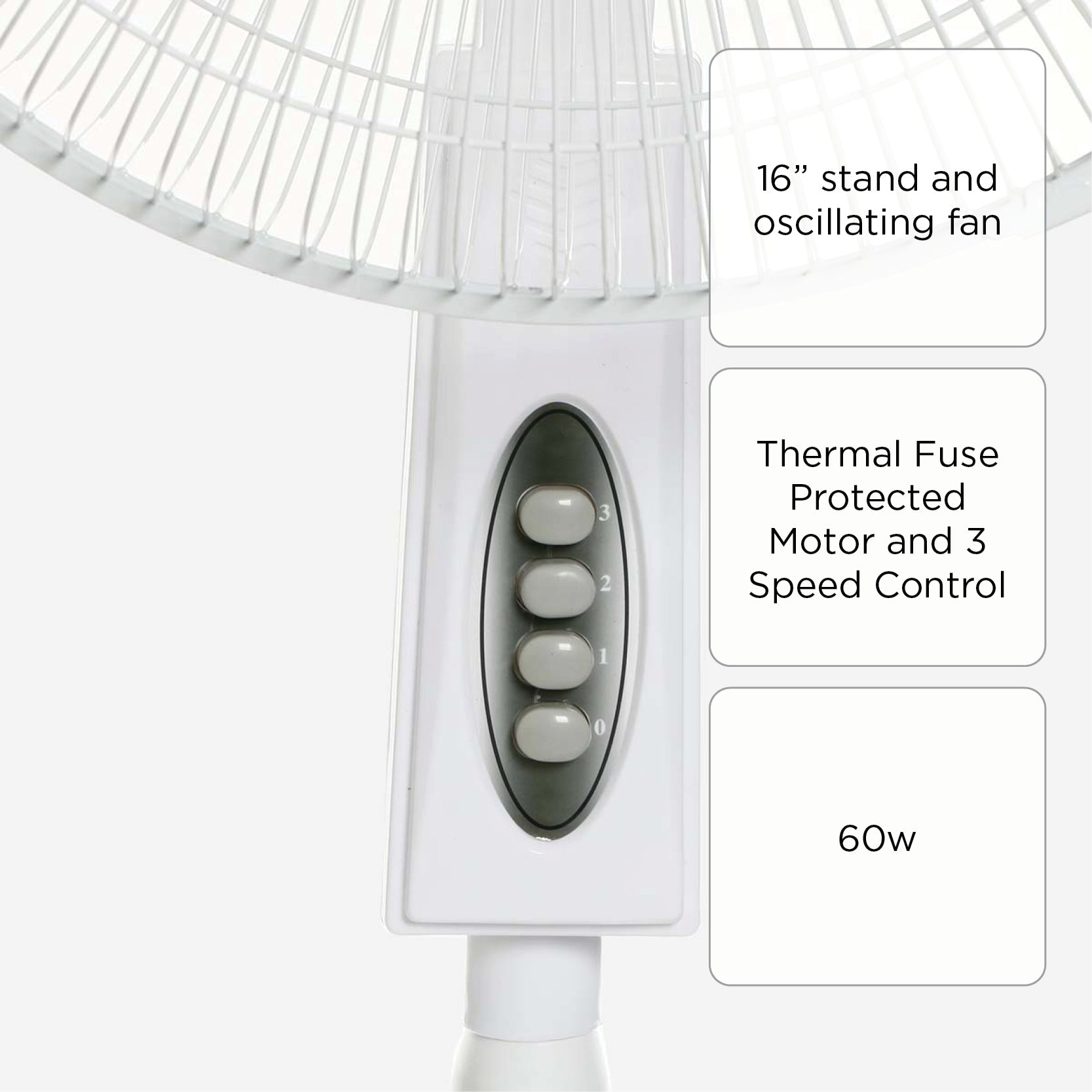Dowell Gray Stand Fan - 16in.