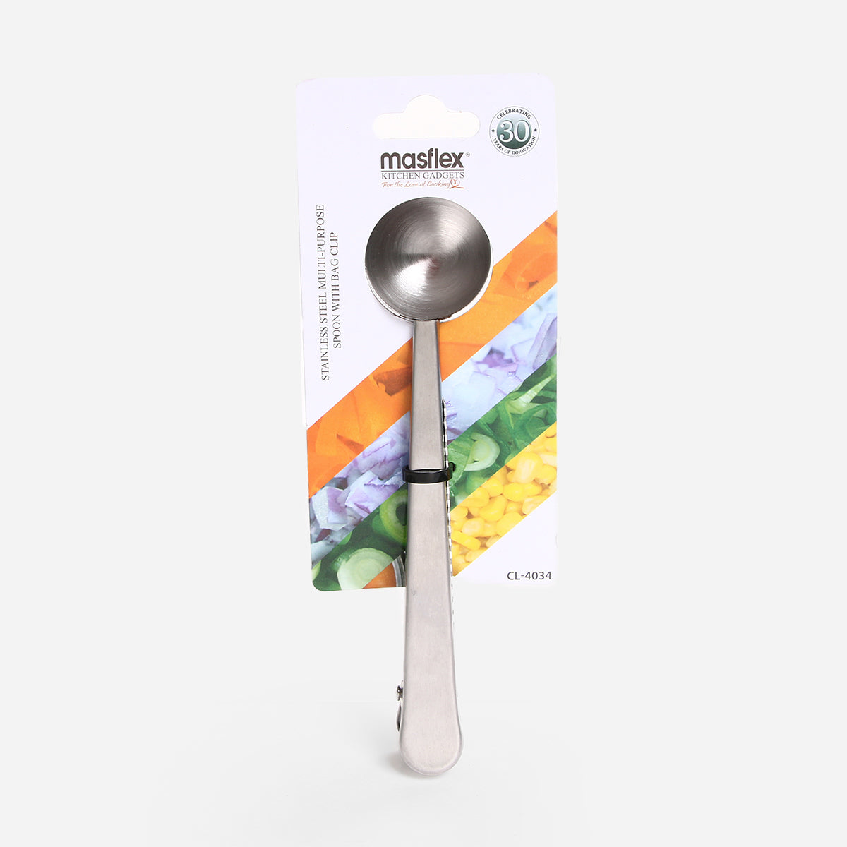 Masflex Multi-Purpose Spoon with Built-In Clip