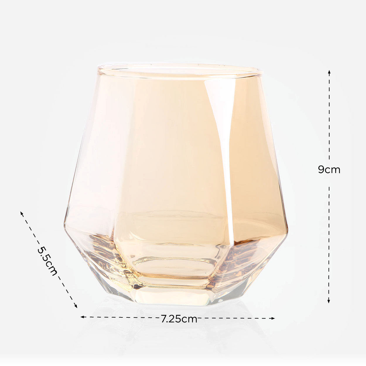 Hooga 6-Piece Glass Set (Gold) - 310ml