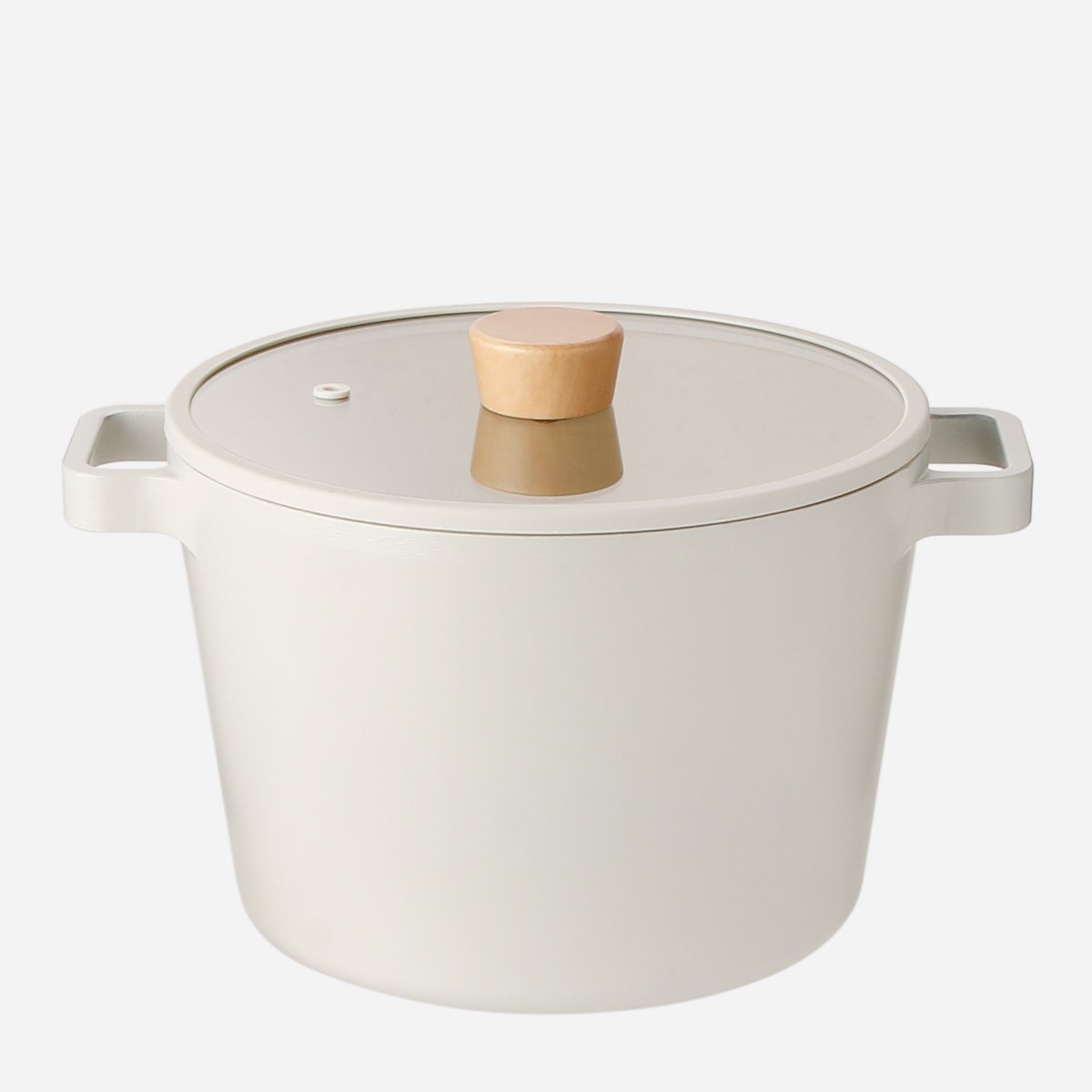 Neoflam Fika Cast Aluminum Deep Stock Pot with Glass Lid 22cm - Sahara Sand