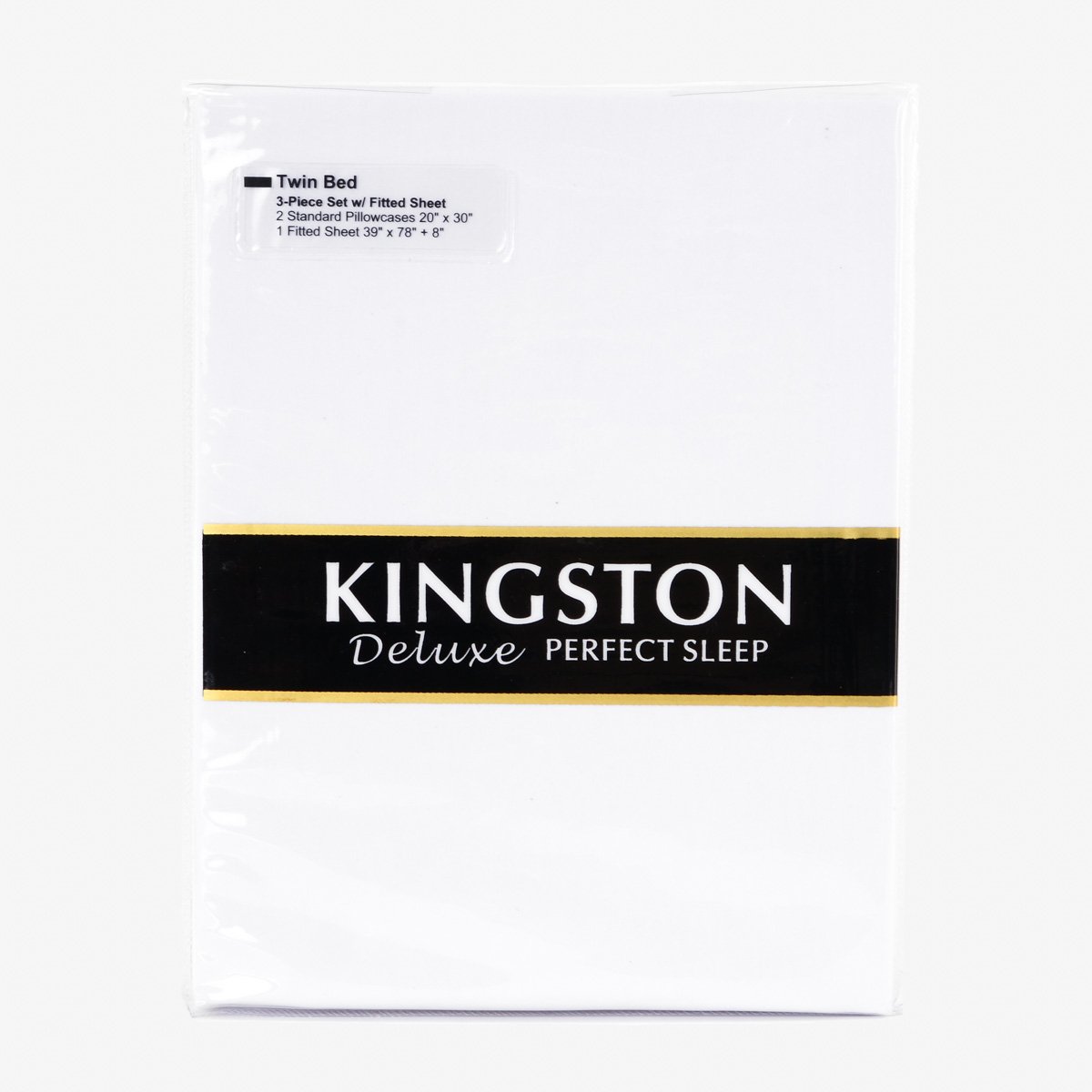Kingston 3-Piece Fitted Bedding Set  (White) - Twin