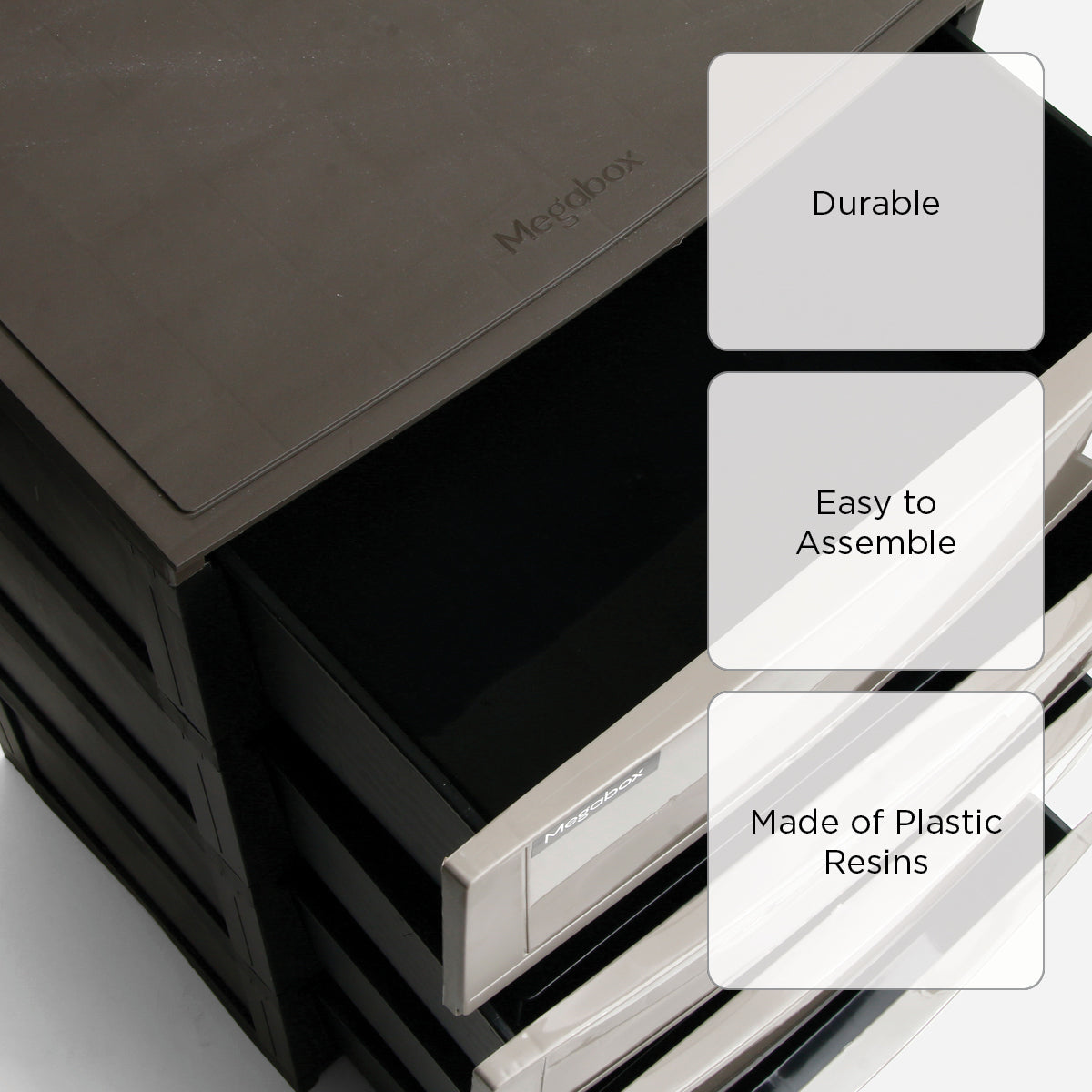 Megabox Modish Drawer (Gray) - 4 Layers