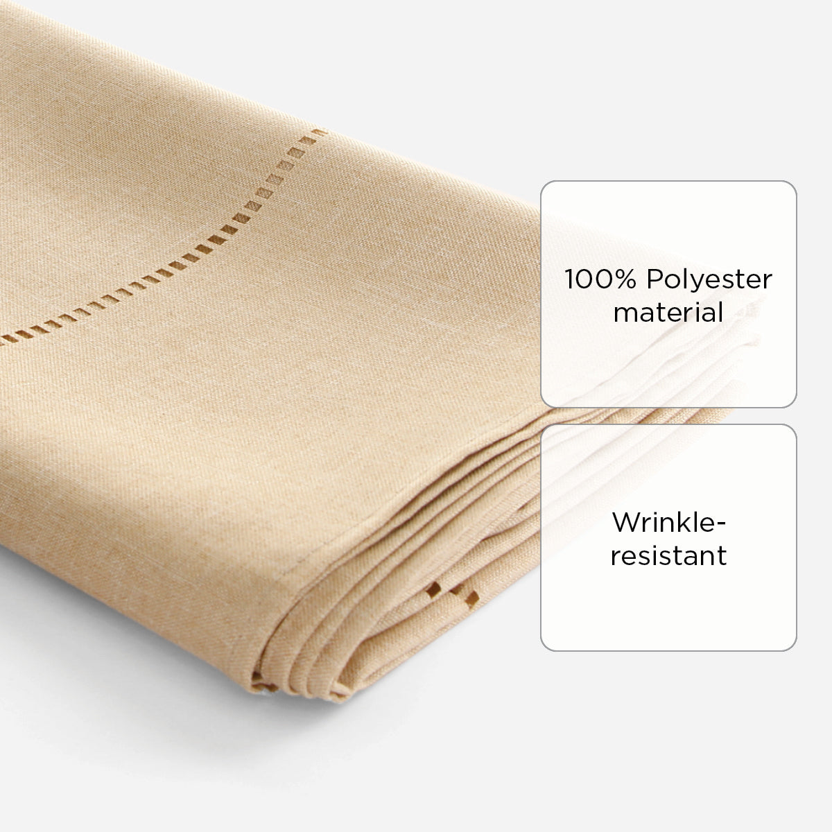 Hosh Fabric Tablecloth with Hole (Beige) - 60x104in.