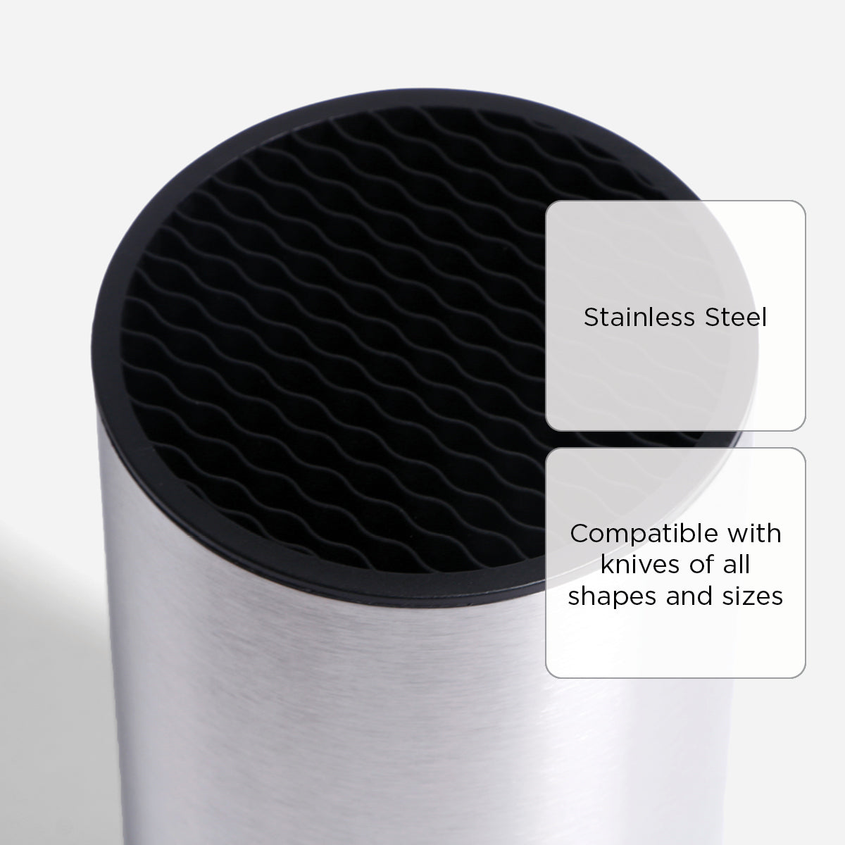 Hosh Knife Block with Plastic Cover - Silver