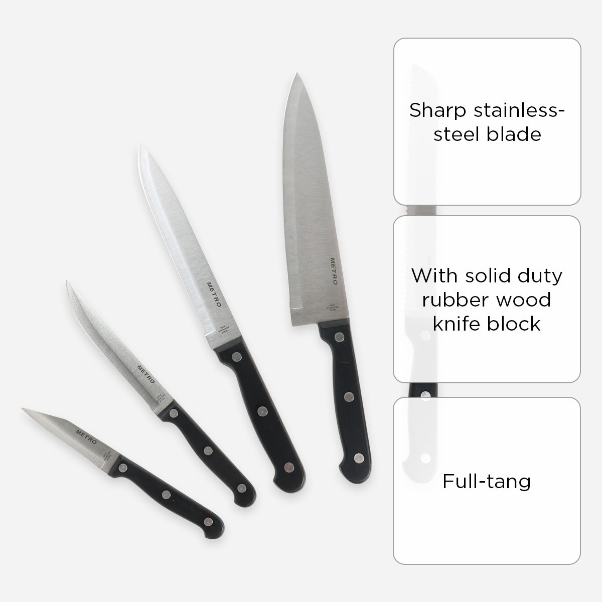 Metro 6-Piece Knife Wooden Block Set