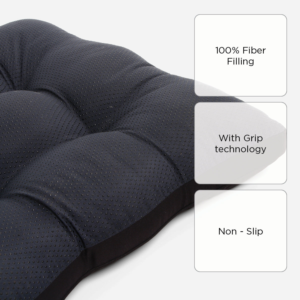 Hosh Chairpad with Dot Drop (Black) - 17x17 inches