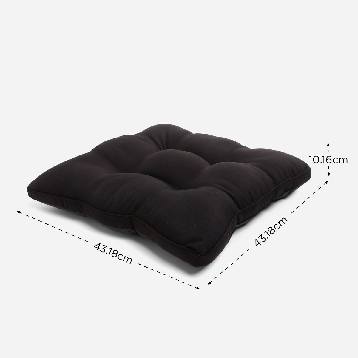 Hosh Chairpad with Dot Drop (Black) - 17x17 inches