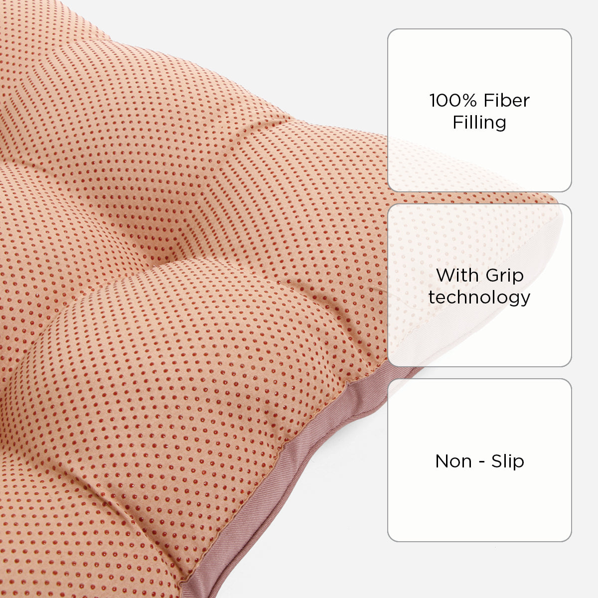 Hosh Chair Cushion with Dot Drop (Brown) - 16x16x1in