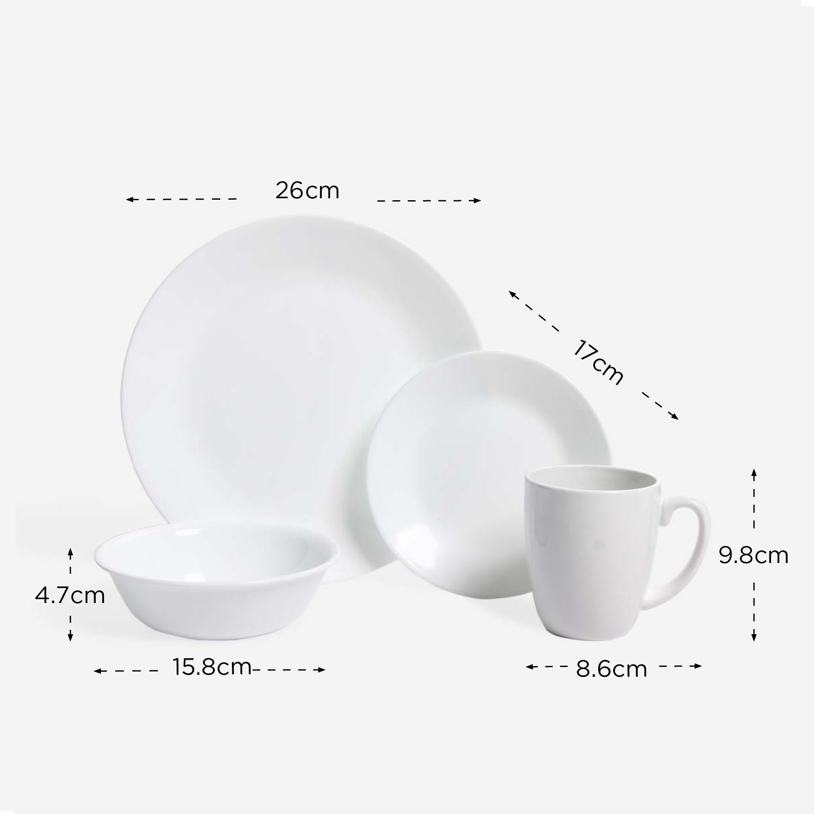 Masflex Set of 8 ZN-1033 Stoneware Dinnerware - Gray – SM Home