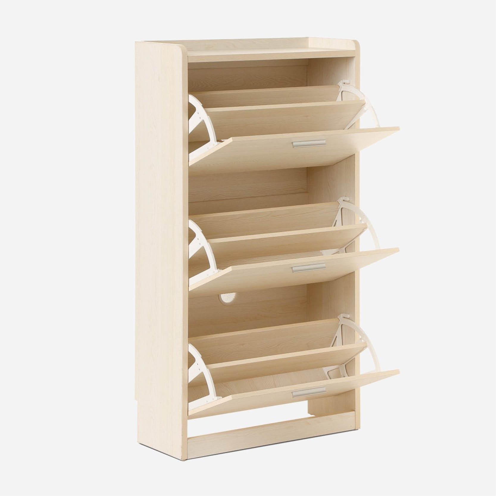 Hosh Slim Shoe Cabinet White Oak