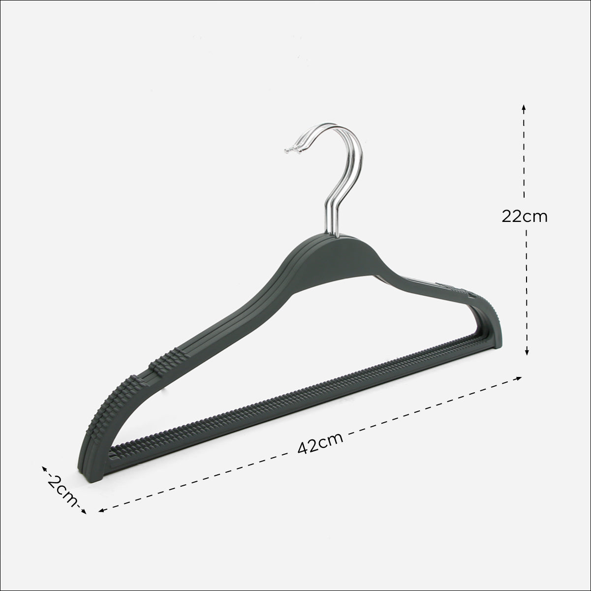 SM Home 3pc Rubber Hanger - Black