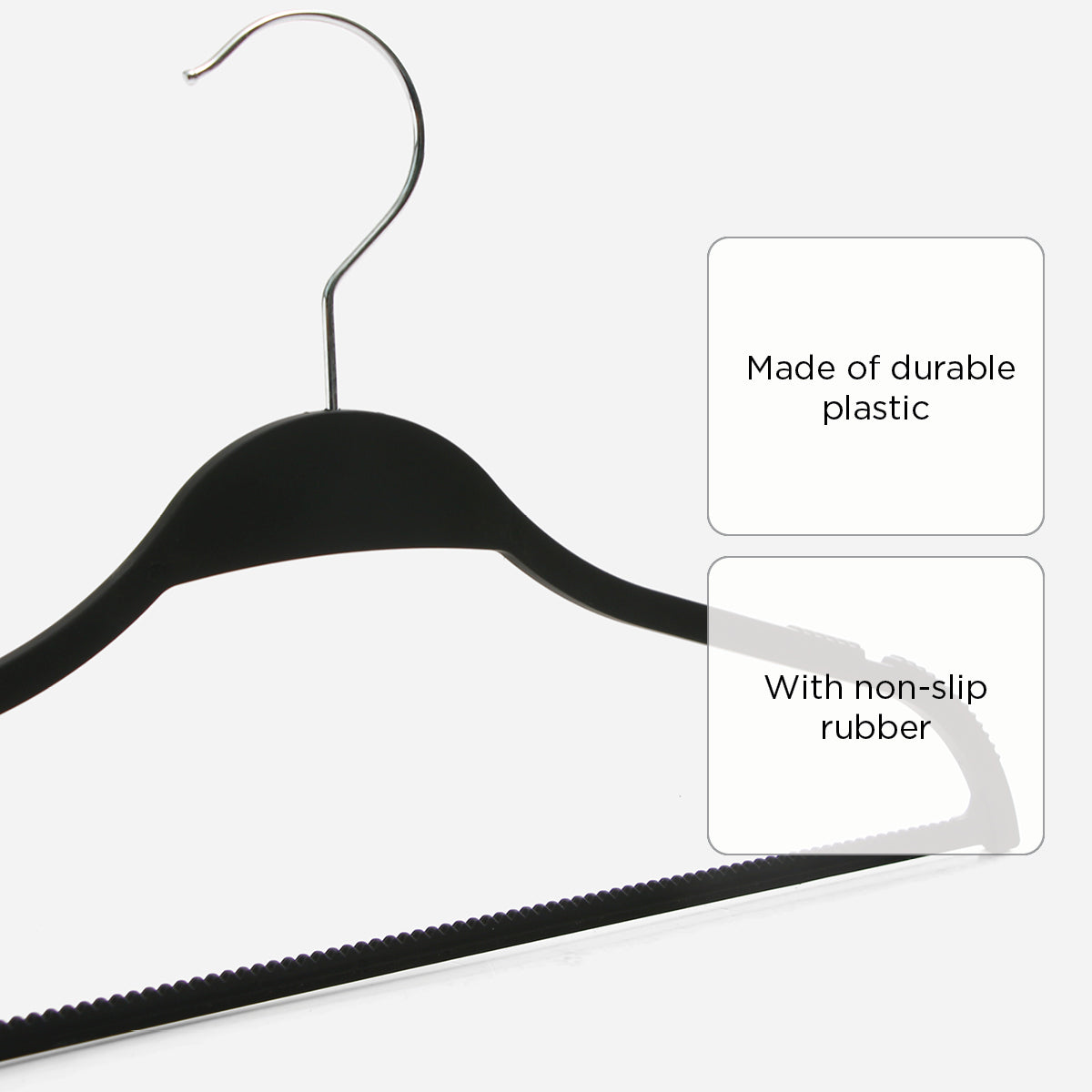 SM Home 3pc Rubber Hanger - Black