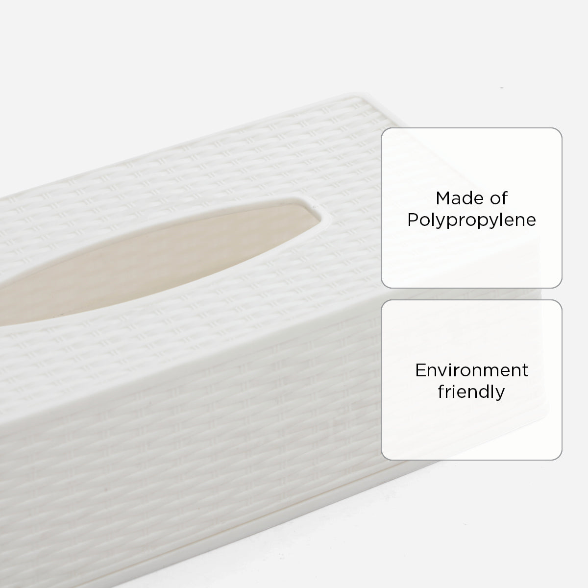 SM Home Rectangular Tissue Box - White