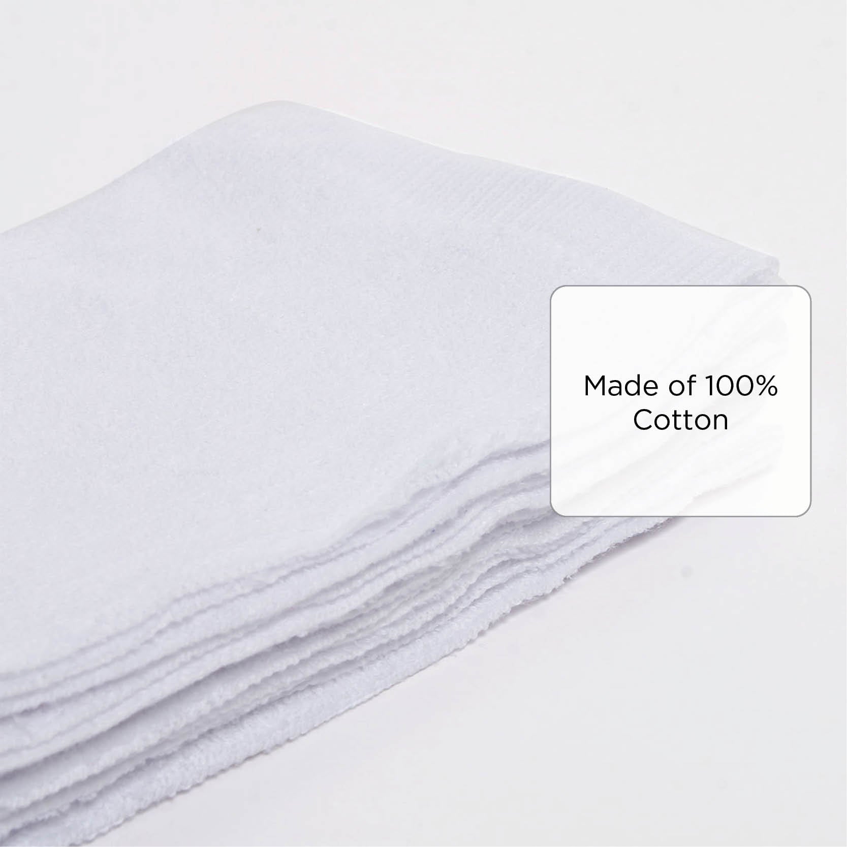 SM Home Hand Towel Set of 4 (White) - 11x18in