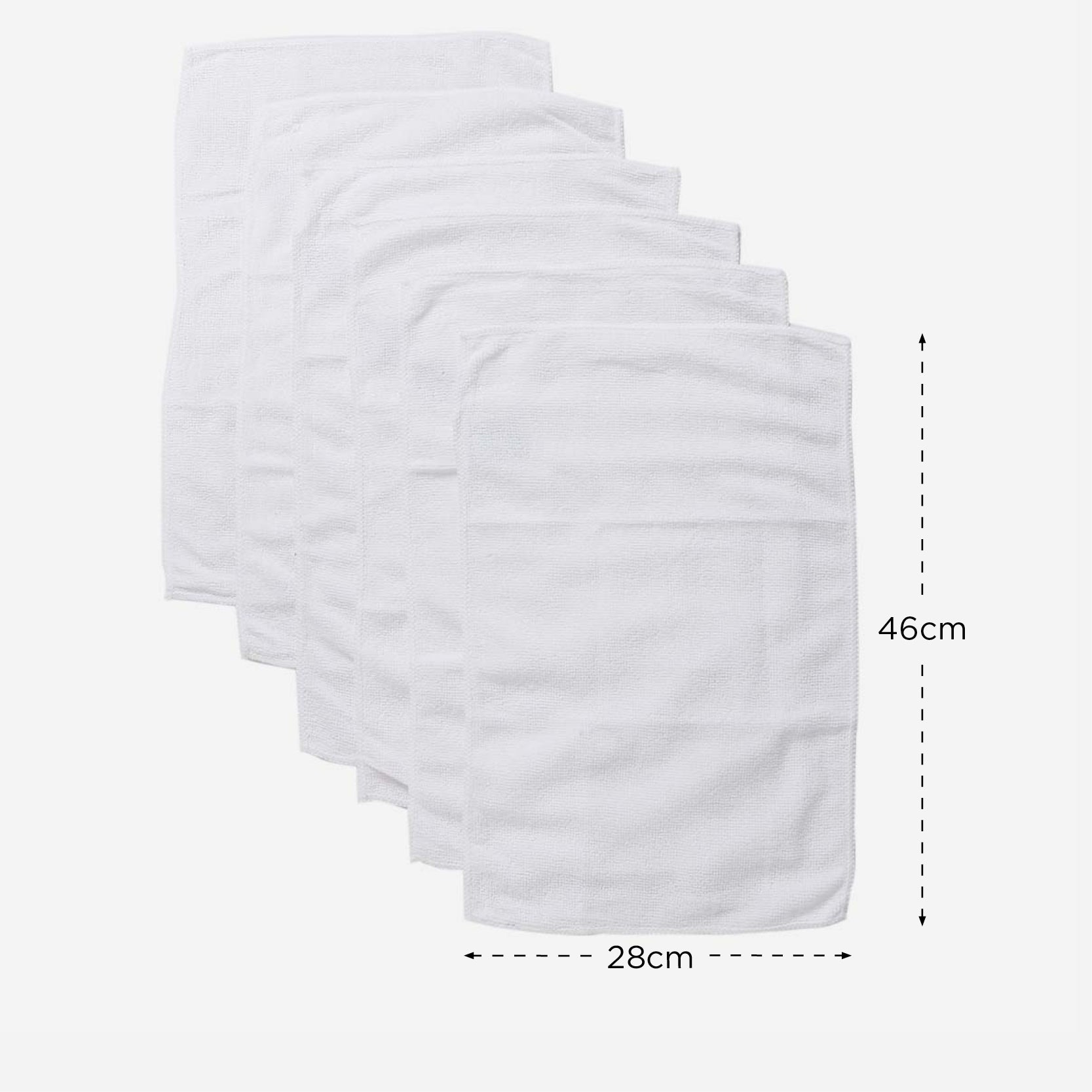 SM Home Set of 6 Micro Hand Towels (White) - 11x18 inches