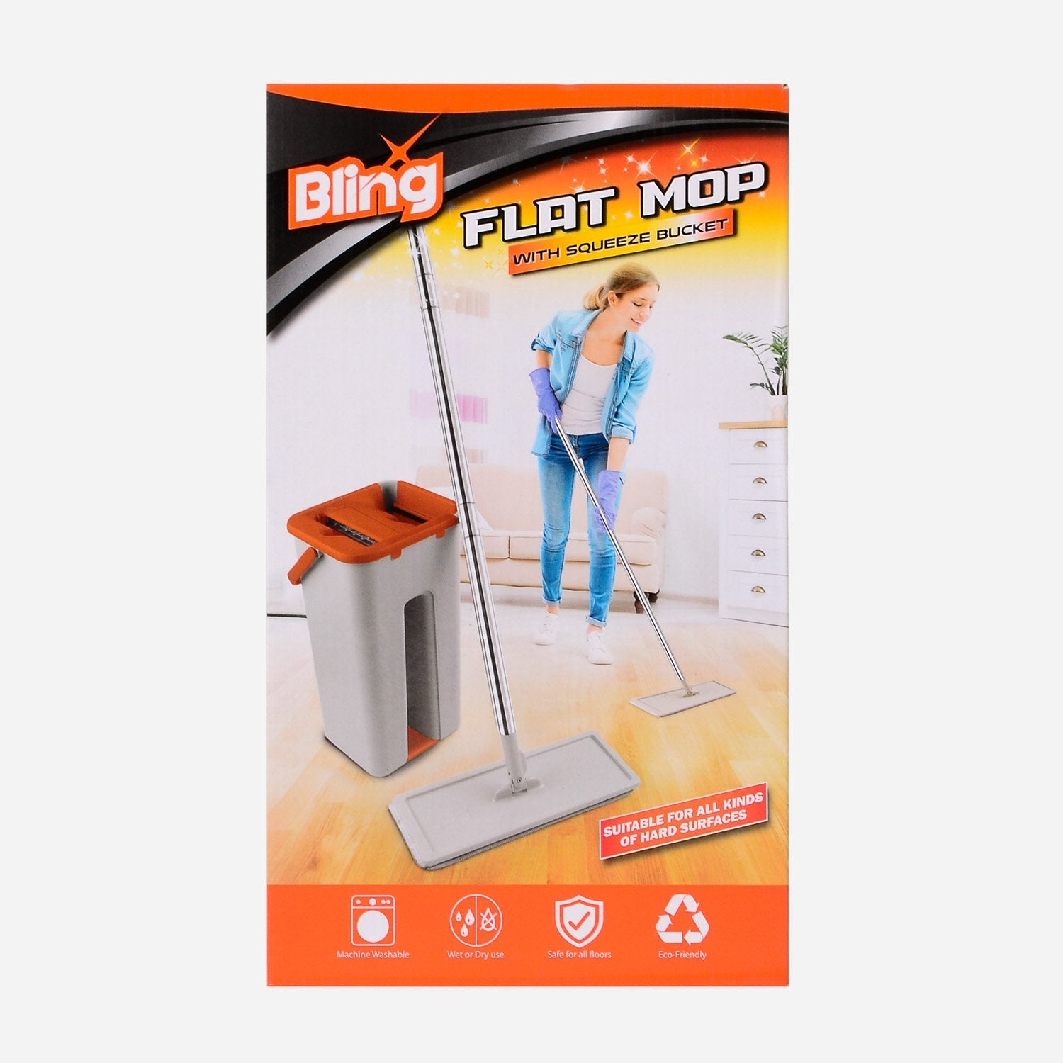 Bling Flat Mop with Squeeze Bucket