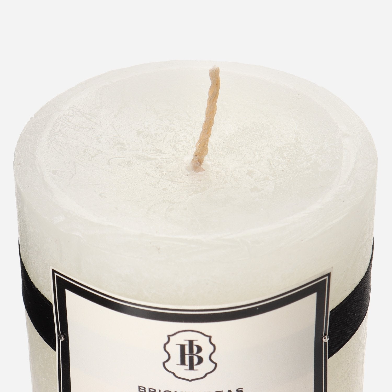 Bright Ideas Round Pillar Candle 11cm ð White Tea & Ginger