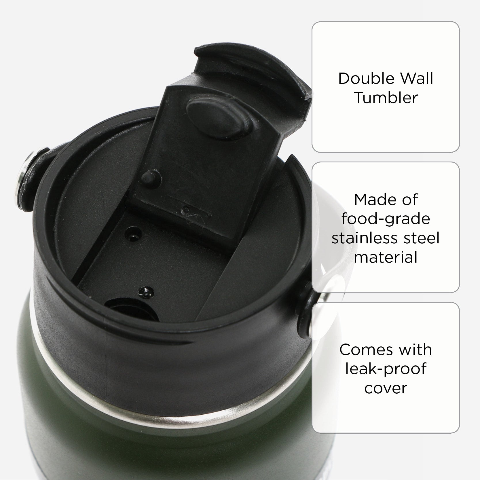 Atlantic Double Wall Vacuum Bottle (Dark Green) - 700 ml