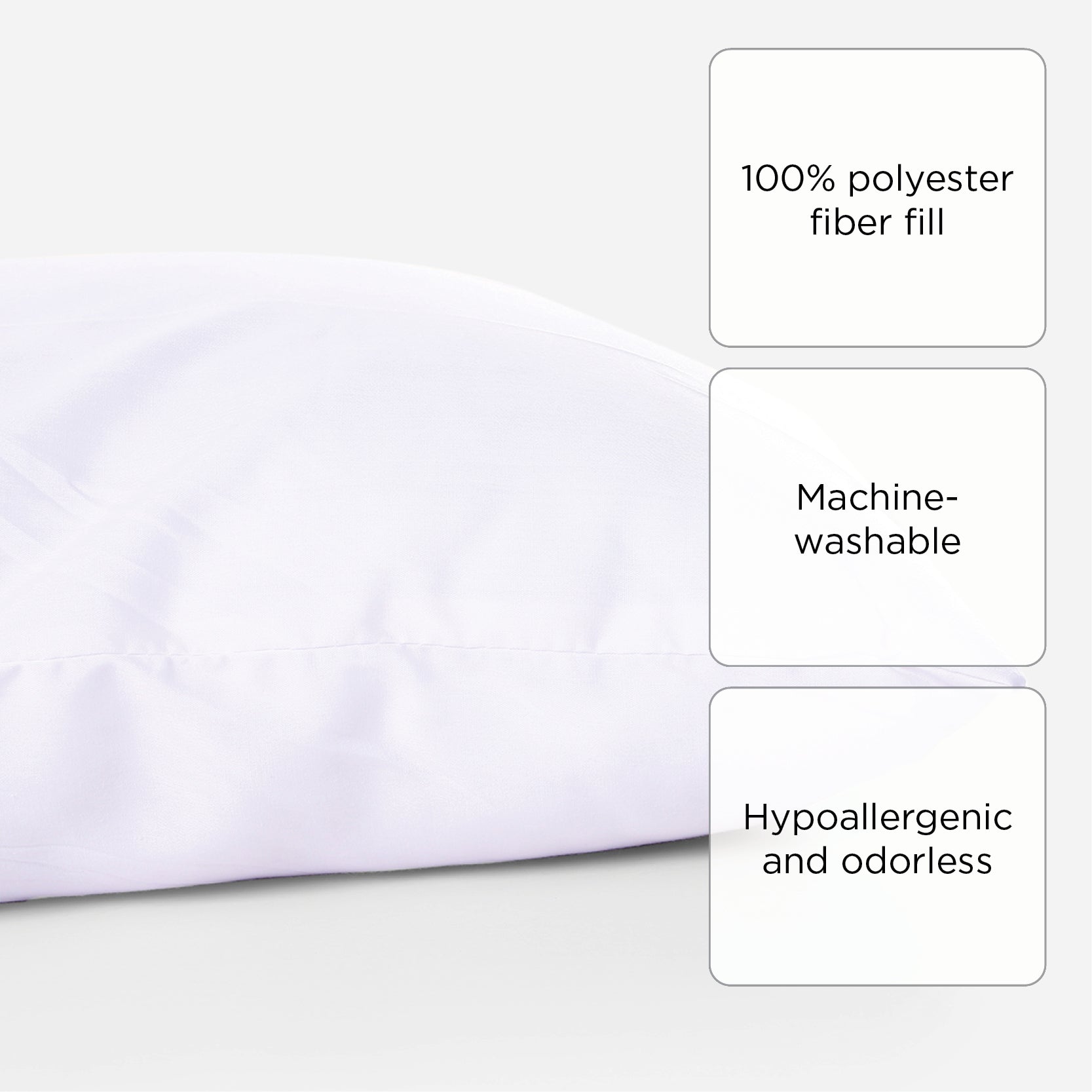 Athena Vacuum Body Pillow (White) - 18x50in